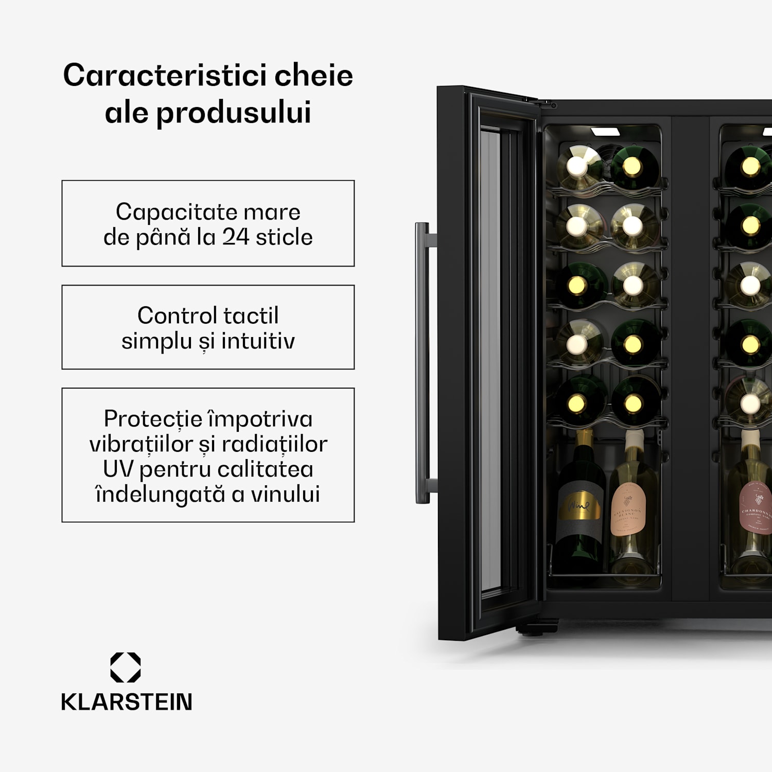 Shiraz Weinkühlschrank| 2 Kühlzonen, Touch-Steuerung, LED-Beleuchtung, freistehend 