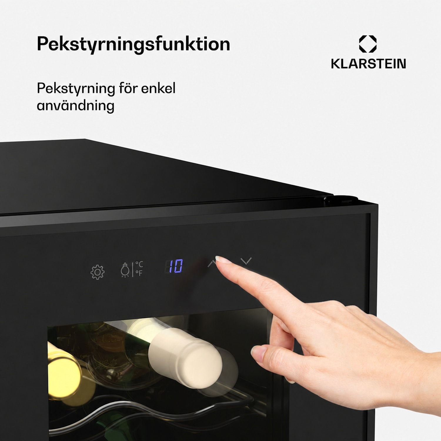 Shiraz vinkylskåp | 2 kylzoner | touchkontroll | LED-belysning | fristående 24 flaskor | 2 kylzoner | Svart