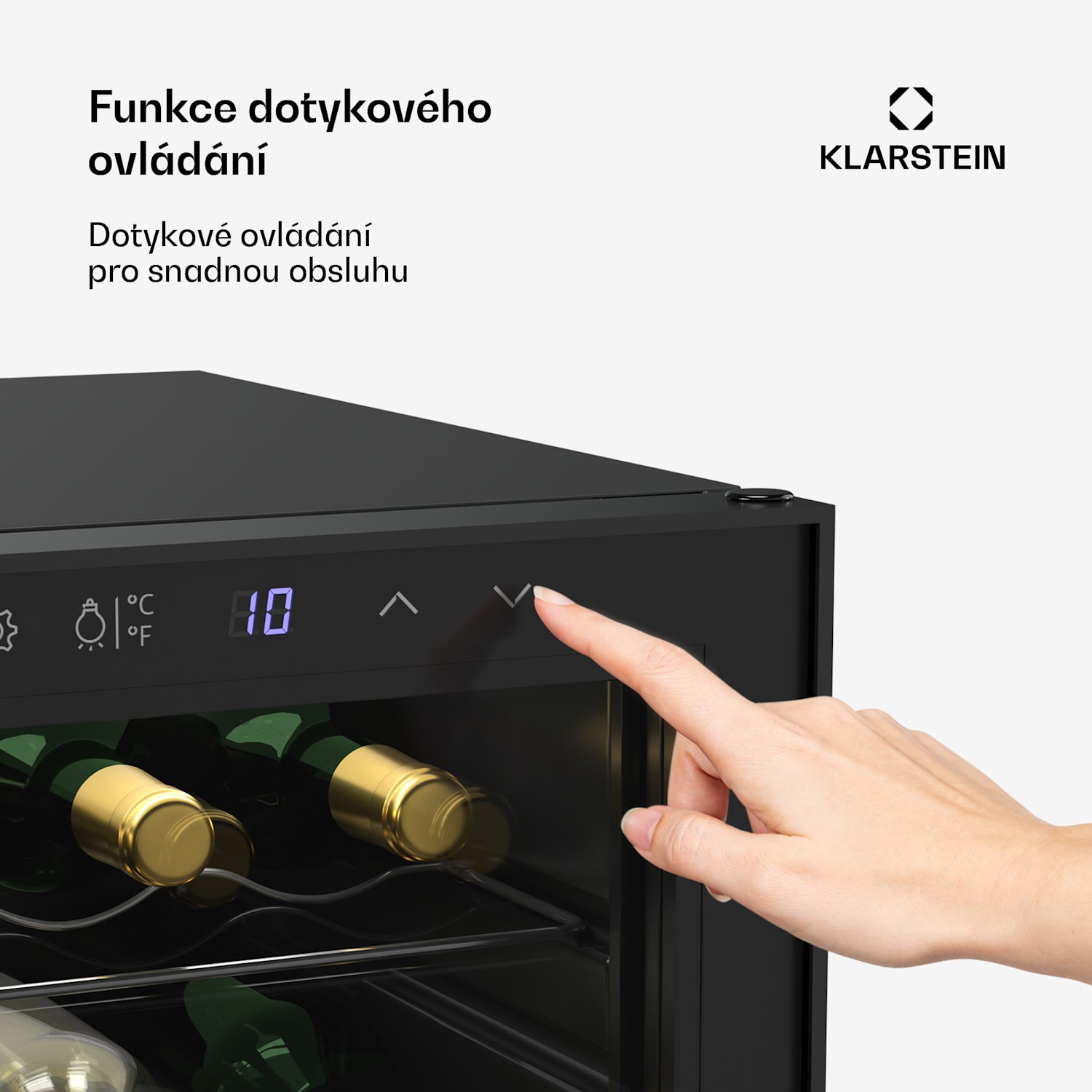 Vinotéka Shiraz, 2 chladicí zóny, LED osvětlení, dotykové ovládání, volně stojící 36 lahví | 2 chladicí zóny | Černá