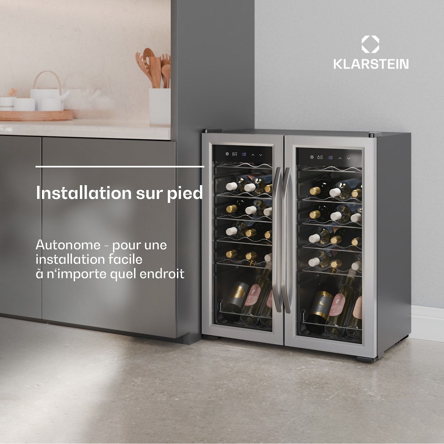 Vinamour wijnkoelkast | 2 koelzones | 7 schappen | touch bediening | UV-bescherming 