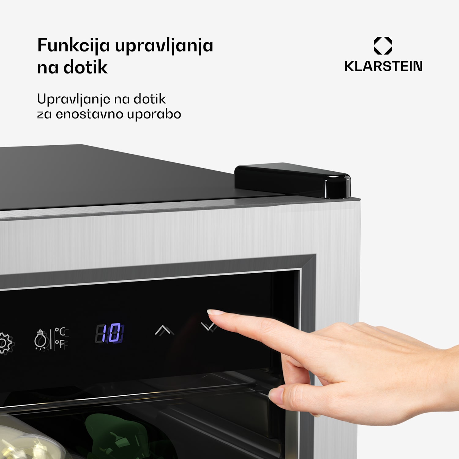 Vinamour hladilnik za vino, 2 hladilni coni, 7 polic, upravljanje na dotik, UV zaščita 36 steklenic | 2 | Črna