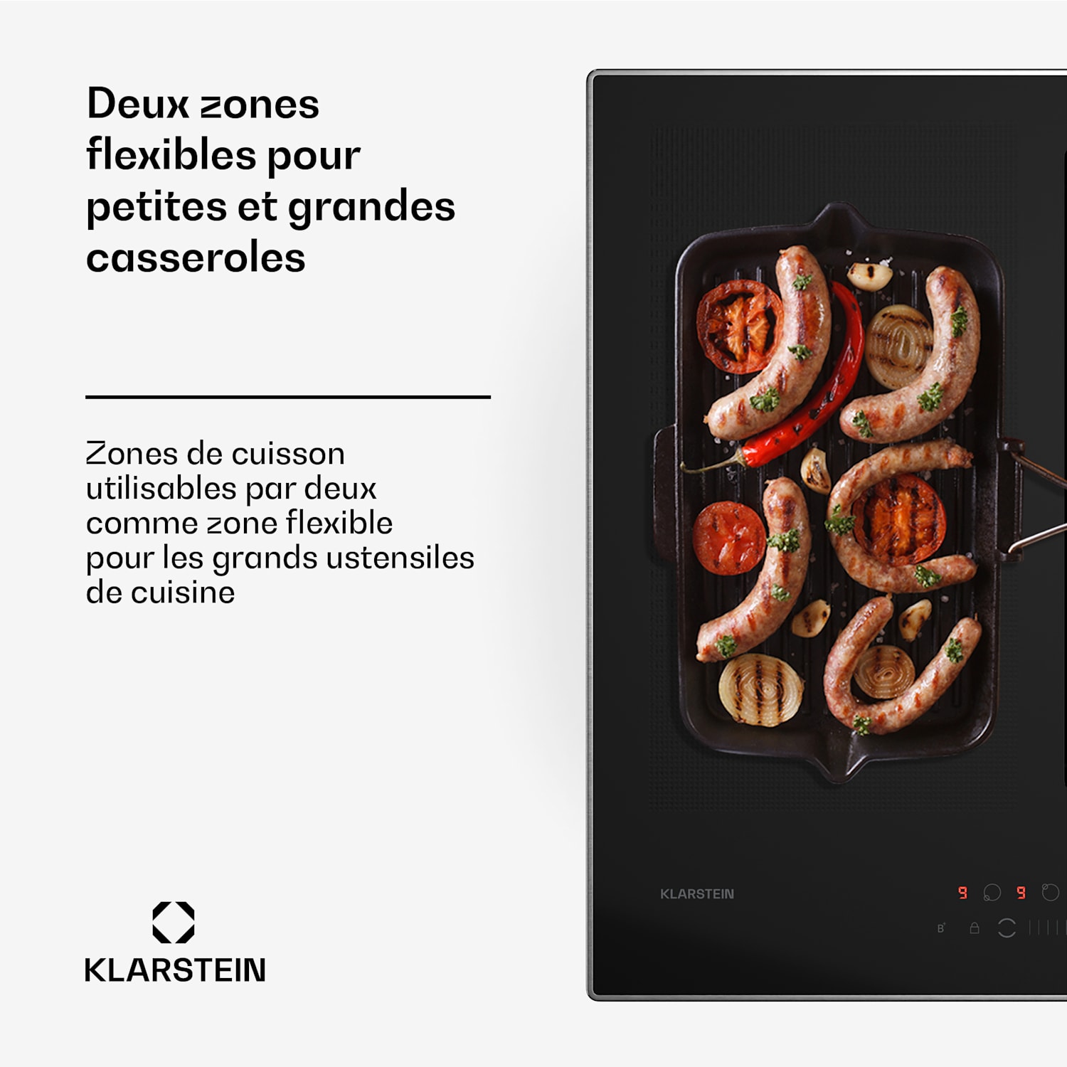 Chef-Fusion Prime Down Air System | 2-in-1 | inductiekookplaat + afzuigkap | krachtig 60 cm | Zwart