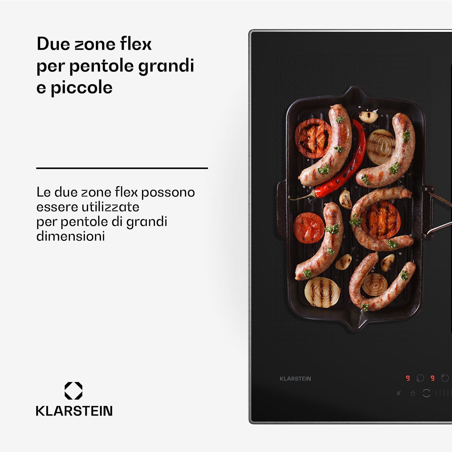 Chef-Fusion Prime - Impianto Down Air | 2in1 | Piano cottura a induzione + cappa aspirante | Potente 60 cm | Nero