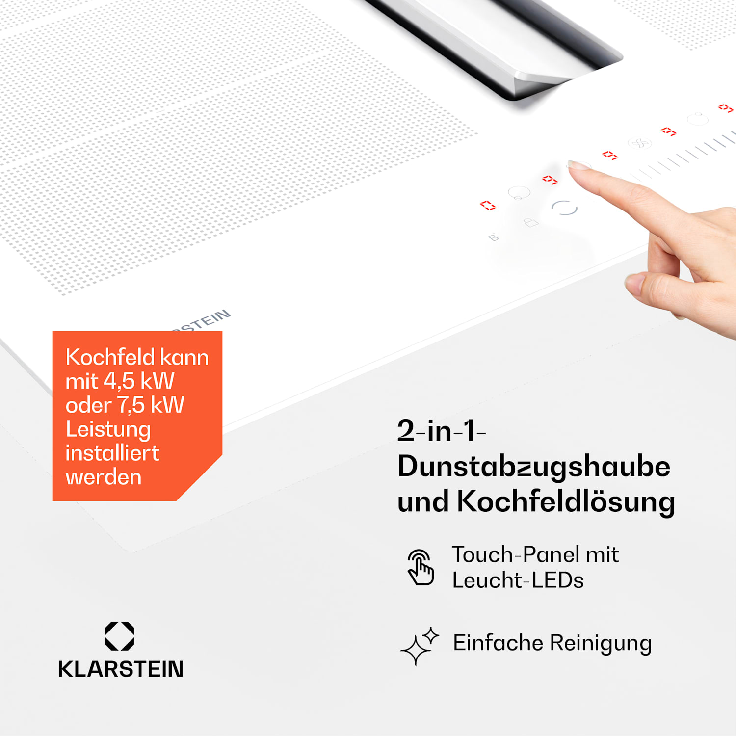 Chef-Fusion Down Air System | 2-in-1 | Induktionskochfeld + Abzugshaube | leistungsstark | 7200 W 