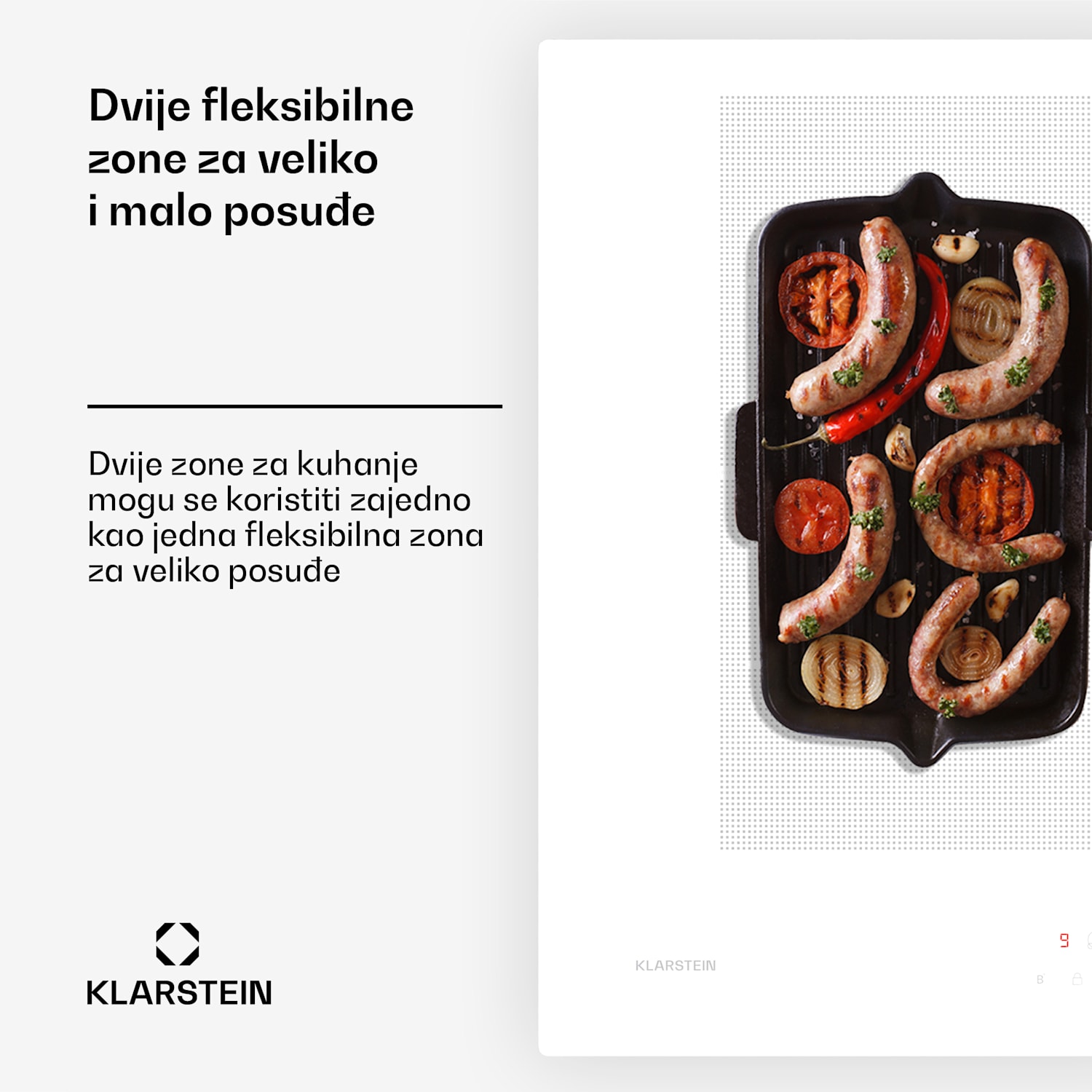 Chef-Fusion Down Air sustav, 2 u 1, indukcijska ploča + napa, velika snaga, 7200 W 72 cm | Bijela