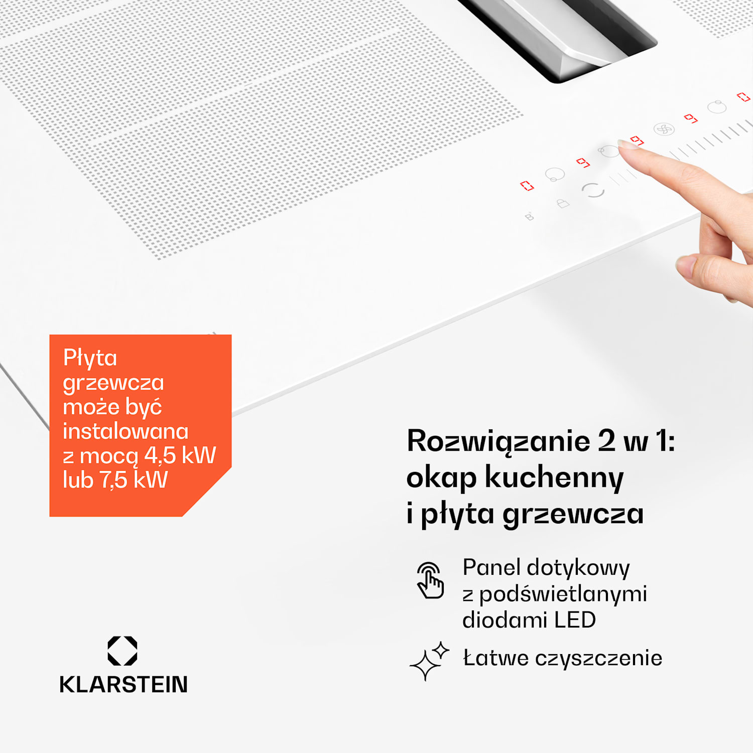 Chef-Fusion Down Air System, 2 w 1, płyta indukcyjna + okap, wydajna, 7200 W 72 cm | Bela