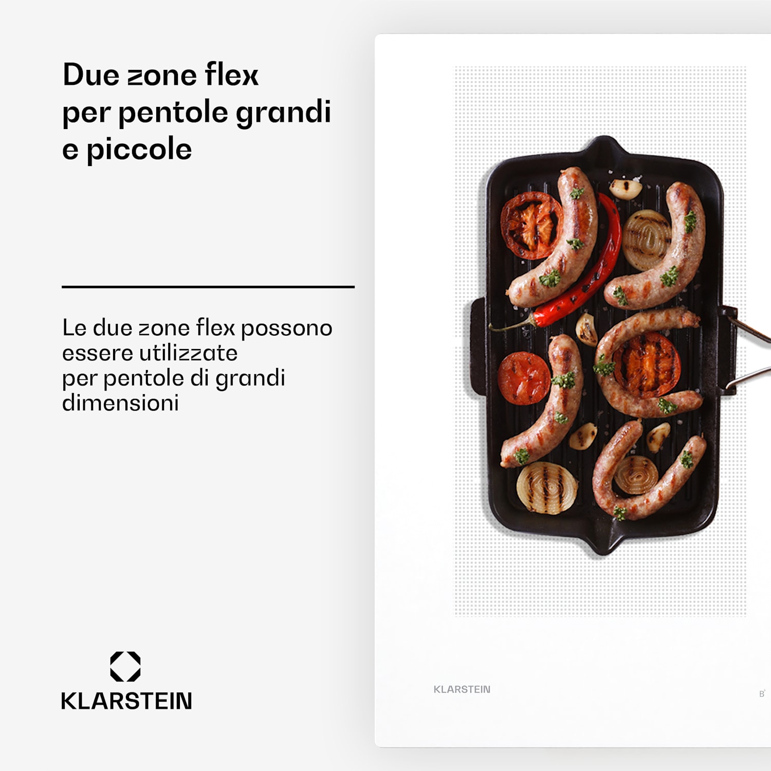 Chef-Fusion - Impianto Down Air | 2in1 | Piano cottura a induzione + cappa aspirante | Potente | 7200 W 77 cm | Bianco