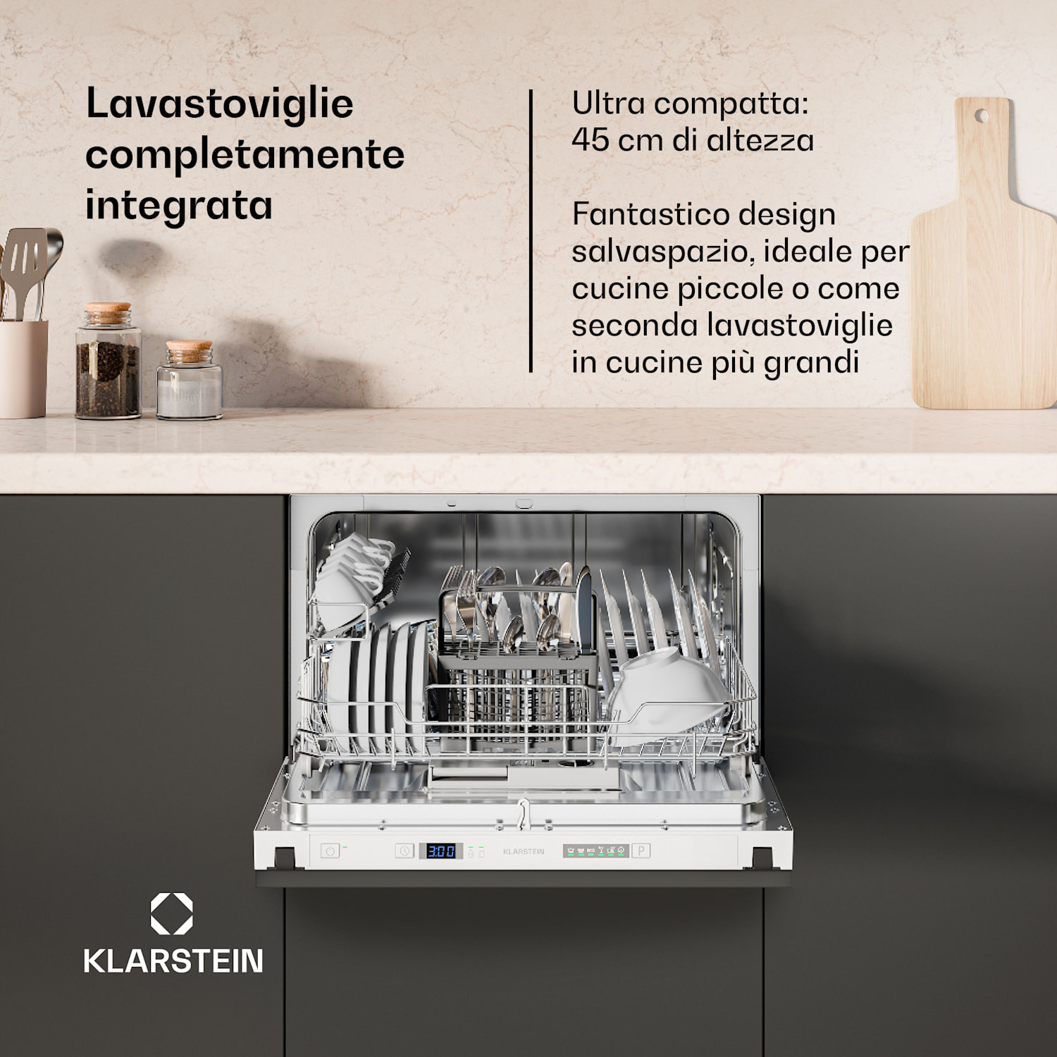 Havasia UV 6 Secret - Lavastoviglie da incasso | Compatta | 6 coperti | Luce UV | 6 programmi 