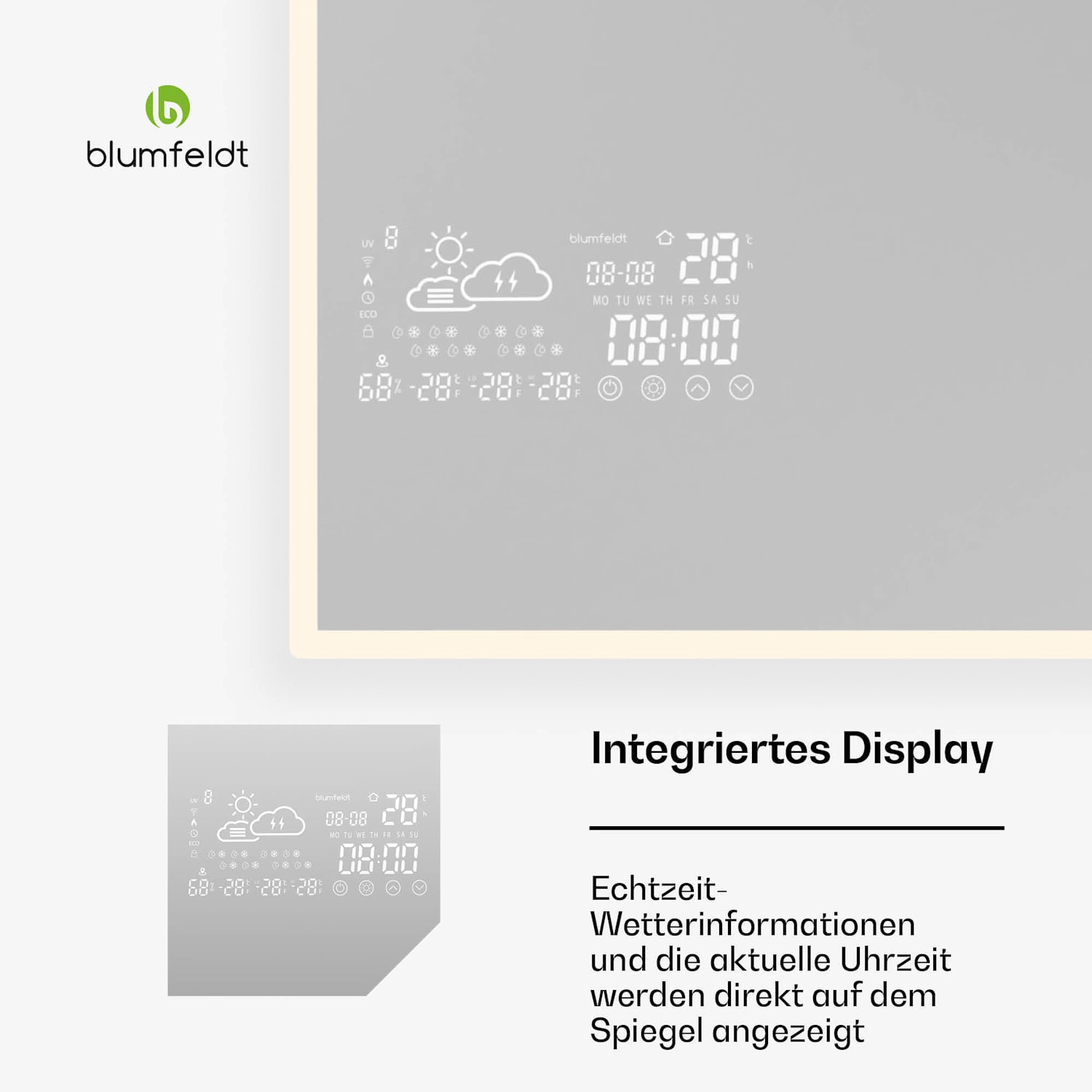 Infrared Heater | Smart Mirror | Infrarot | 500 W | IP44 100 x 60 cm | 500 W