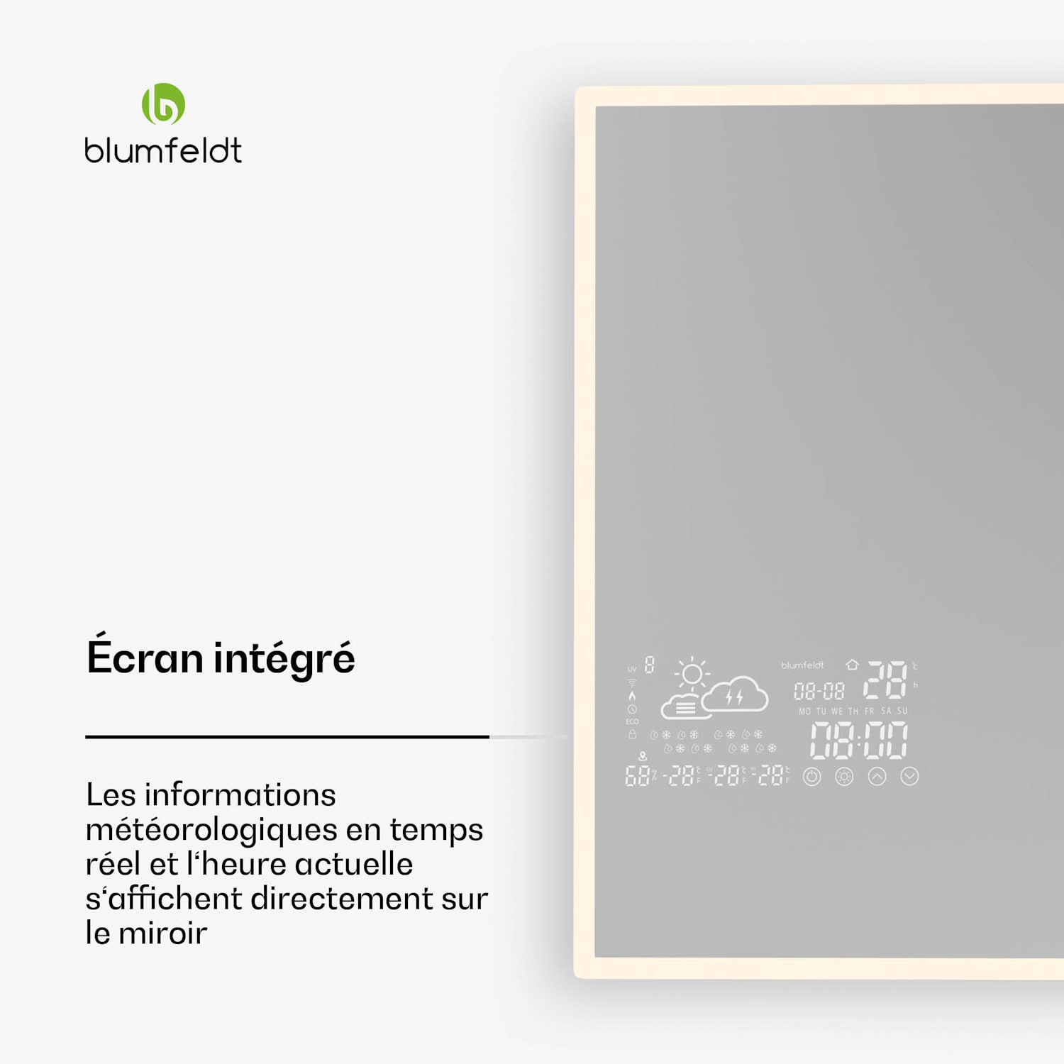 Radiateur infrarouge | Smart Mirror | Infrarouge | 500 W | IP44 