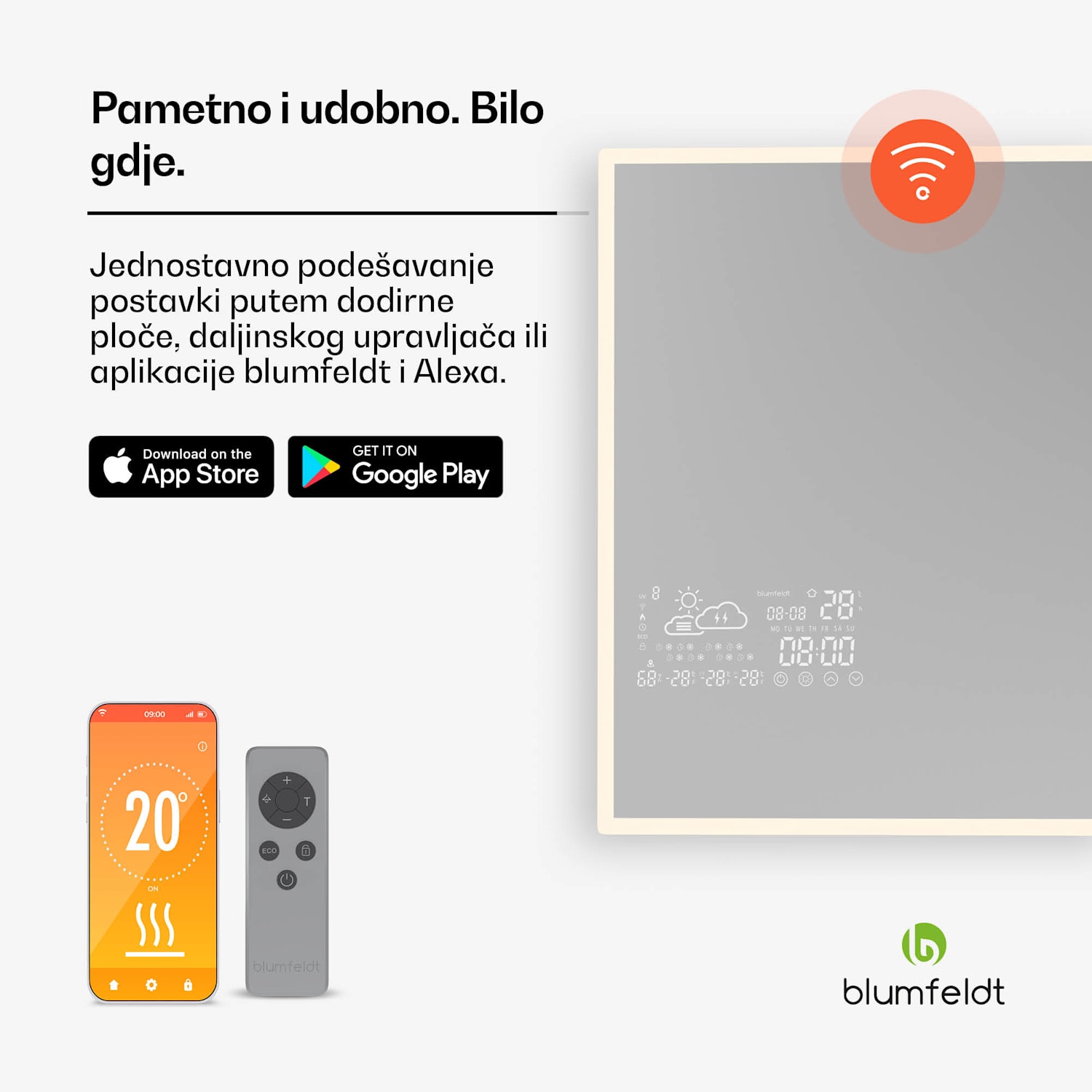 Infracrveni grijač, Pametno ogledalo, Infracrveno zračenje, 500 W, IP44 100 x 60 cm | 500 W