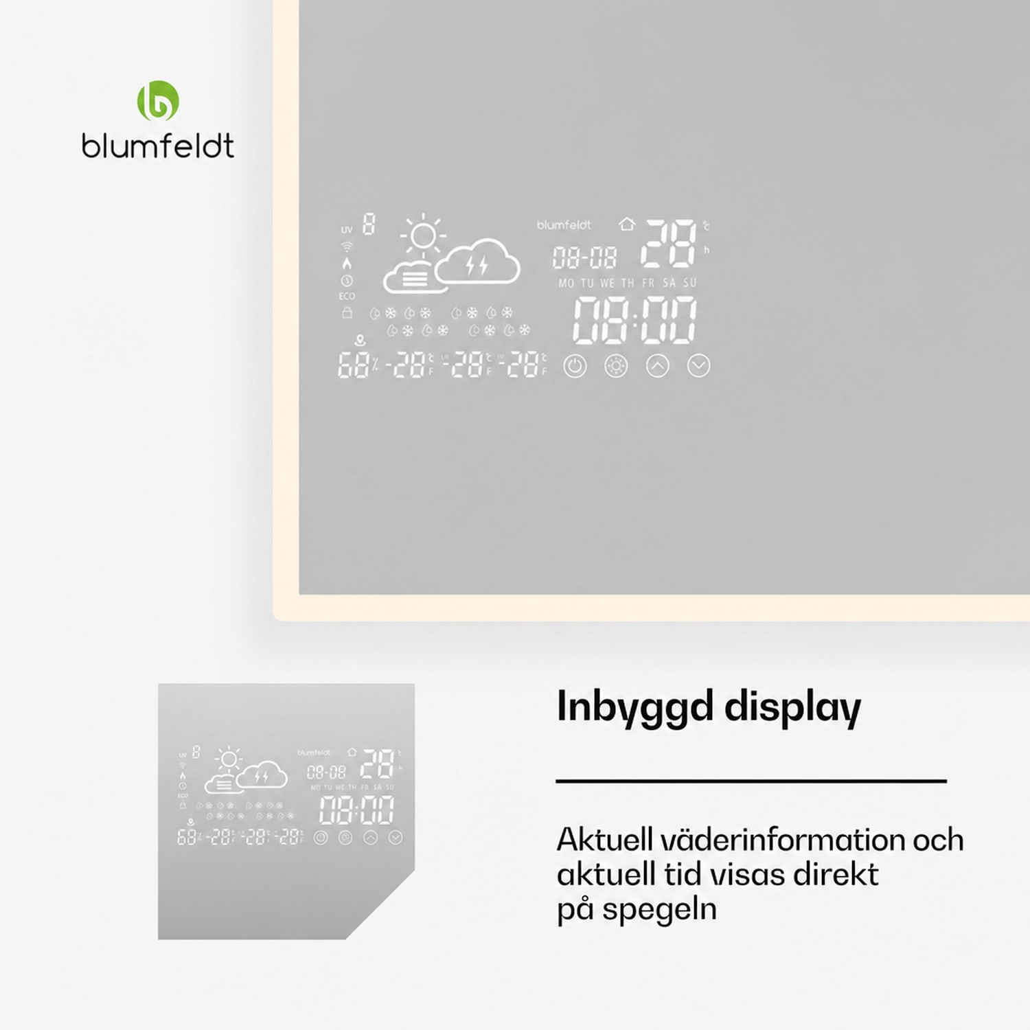 Infravärmare | Smart spegel | Infraröd | 500 W | IP43 100 x 60 cm | 500 W