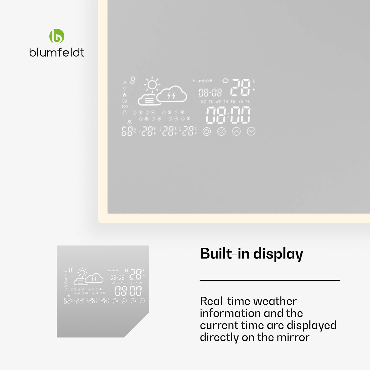 Infrapunalämmitin | Smart Mirror | Infrapuna | 500 W | IP44 100 x 60 cm | 500 W