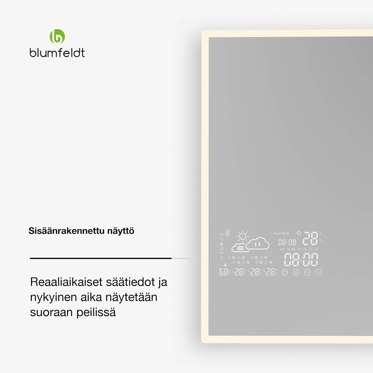 Infrapunalämmitin | Smart Mirror | Infrapuna | 600 W | IP44 120 x 60 cm | 600 W