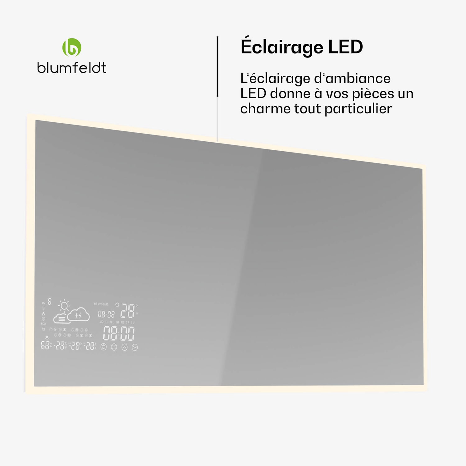 Infraroodverwarming | Smart Mirror | Infrarood | 600 W | IP44 120 x 60 cm | 600 W