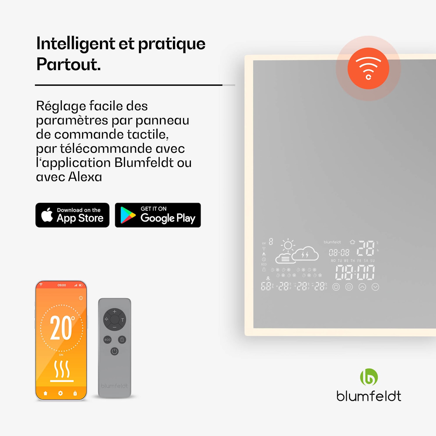 Infraroodverwarming | Smart Mirror | Infrarood | 600 W | IP44 120 x 60 cm | 600 W