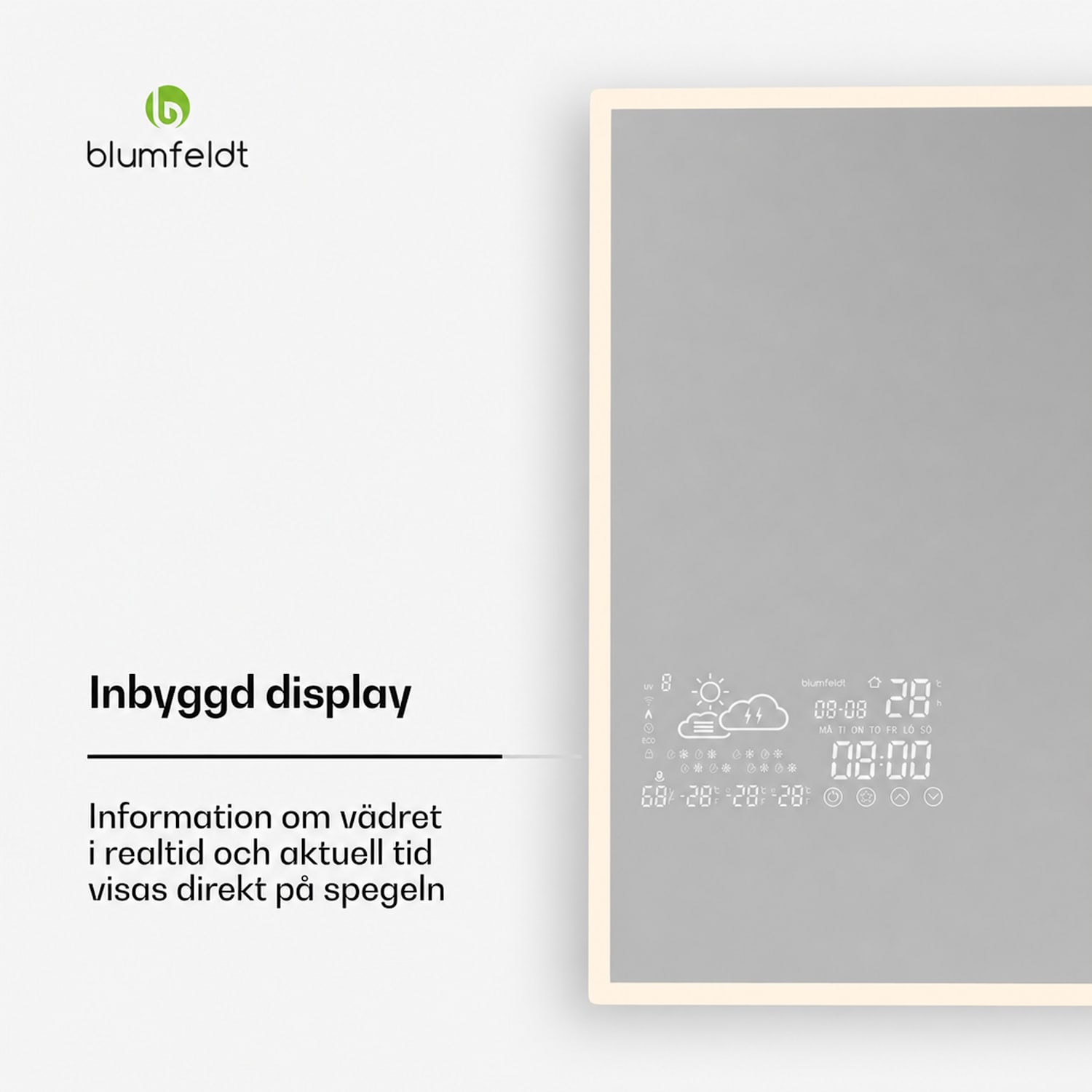 Infravärmare | Smart spegel | Infraröd | 600 W | IP43 120 x 60 cm | 600 W