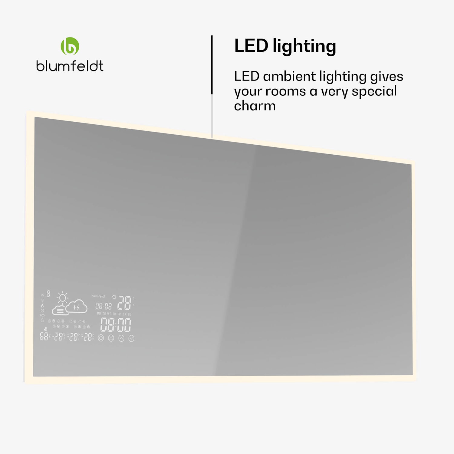 Infraroodverwarming | Smart Mirror | Infrarood | 600 W | IP44 120 x 60 cm | 600 W