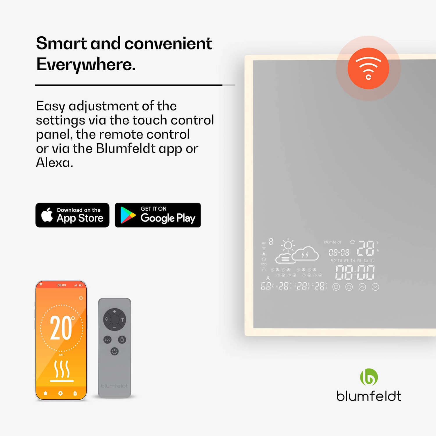 Infraroodverwarming | Smart Mirror | Infrarood | 600 W | IP44 120 x 60 cm | 600 W