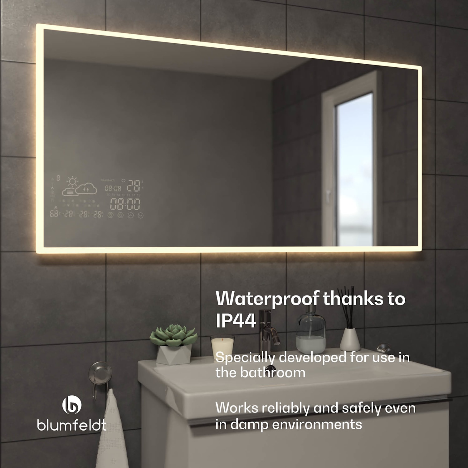 Infraroodverwarming | Smart Mirror | Infrarood | 600 W | IP44 120 x 60 cm | 600 W