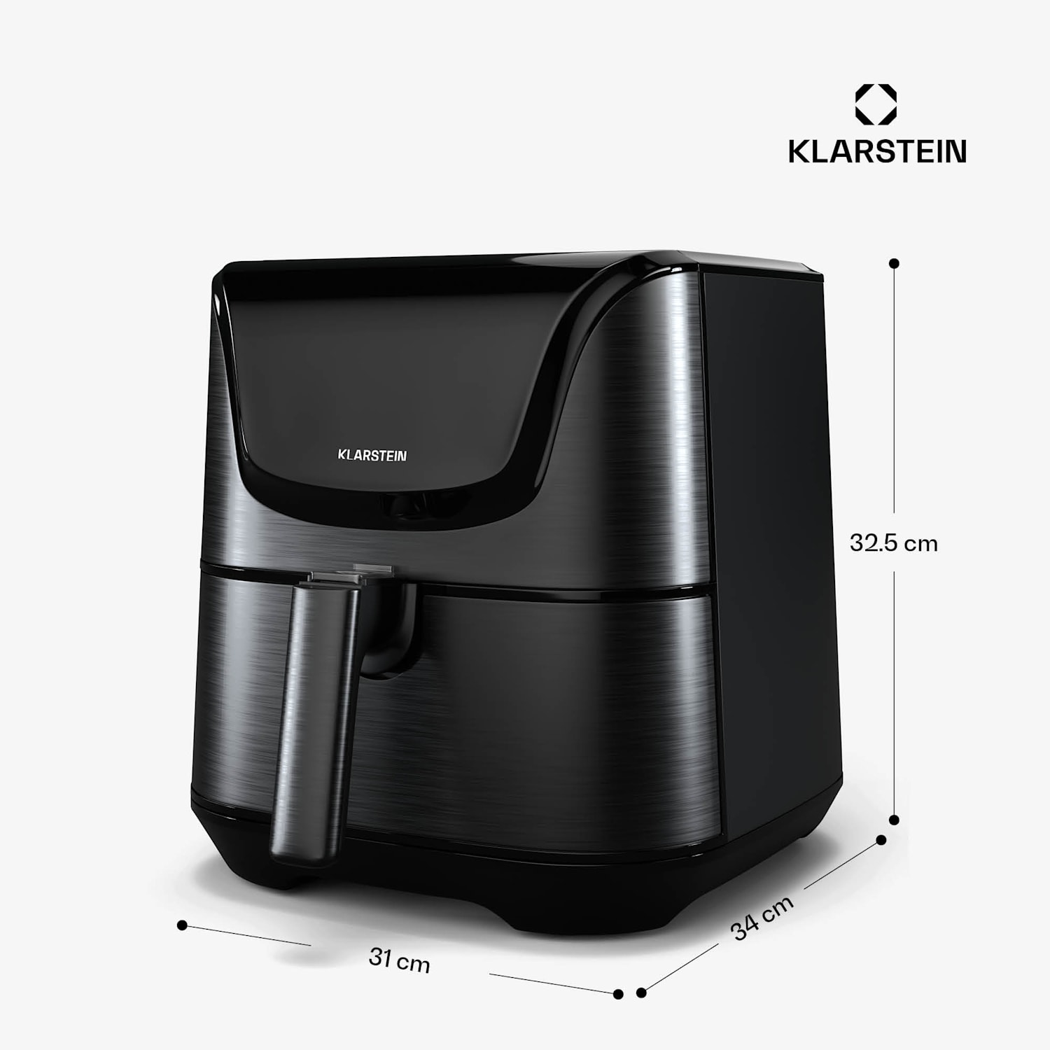 AeroVital Deluxe toplozračna friteza, 1700 W, 8 programov, vključno z dodatki, 200°C, Časovnik Deluxe Color Touch | Črna