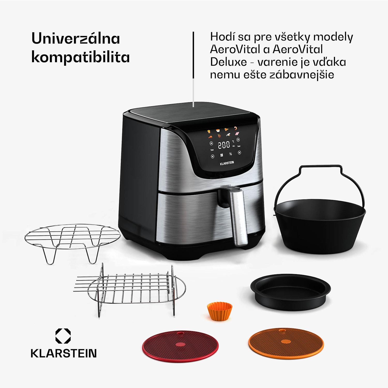 Súprava príslušenstva AeroVital Deluxe Colour Touch, 6-dielna, vhodná pre potraviny, vhodné do umývačky riadu 