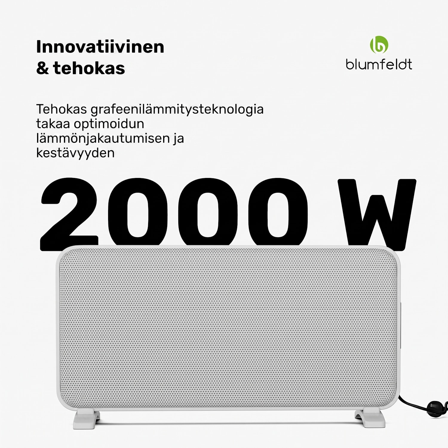 SwiftWave-infrapunalämmitin | 2000 W | jopa 20 m² | app touch control | grafeeni 