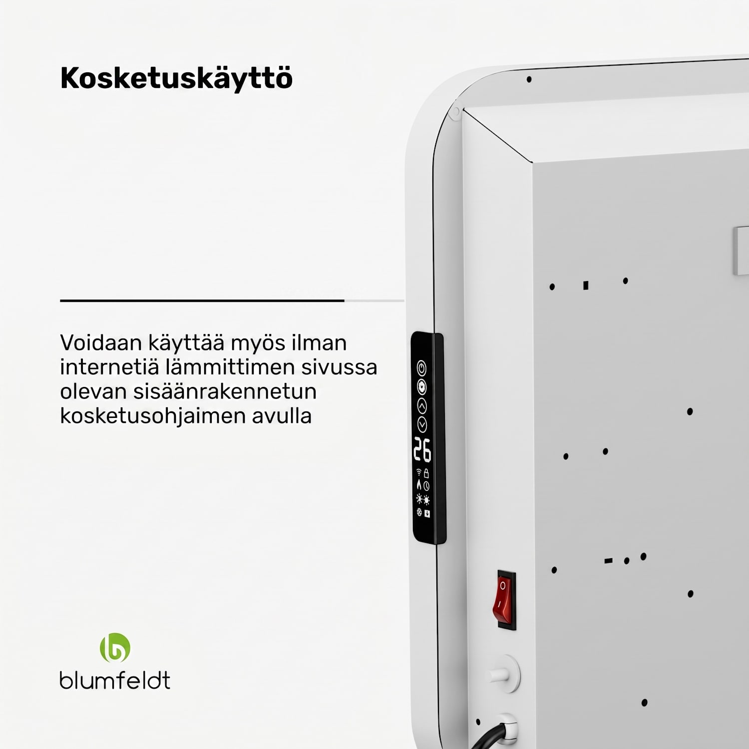 SwiftWave-infrapunalämmitin | 2000 W | jopa 20 m² | app touch control | grafeeni 