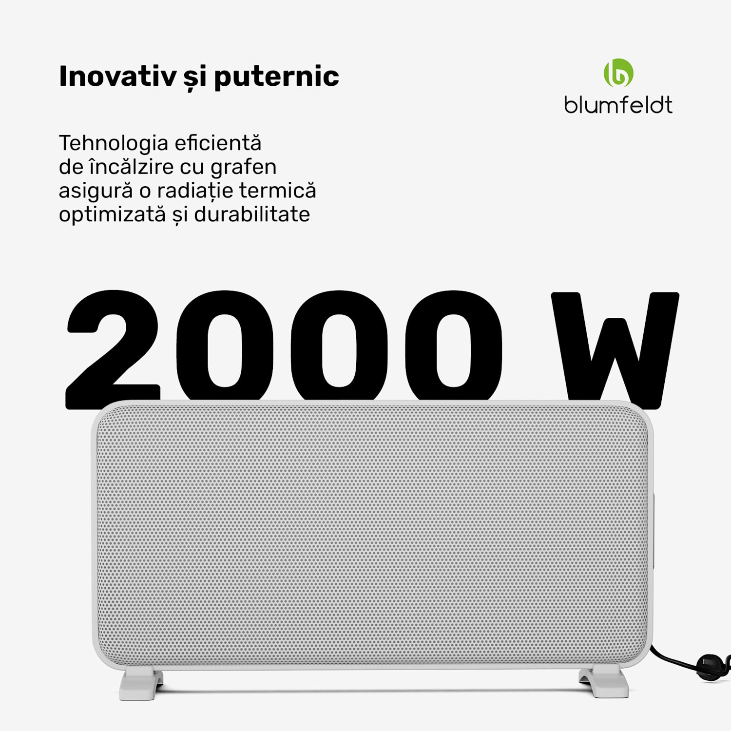 Încălzitor cu infraroșu SwiftWave, 2000 W, până la 20 m², aplicație de control tactil, grafenă 