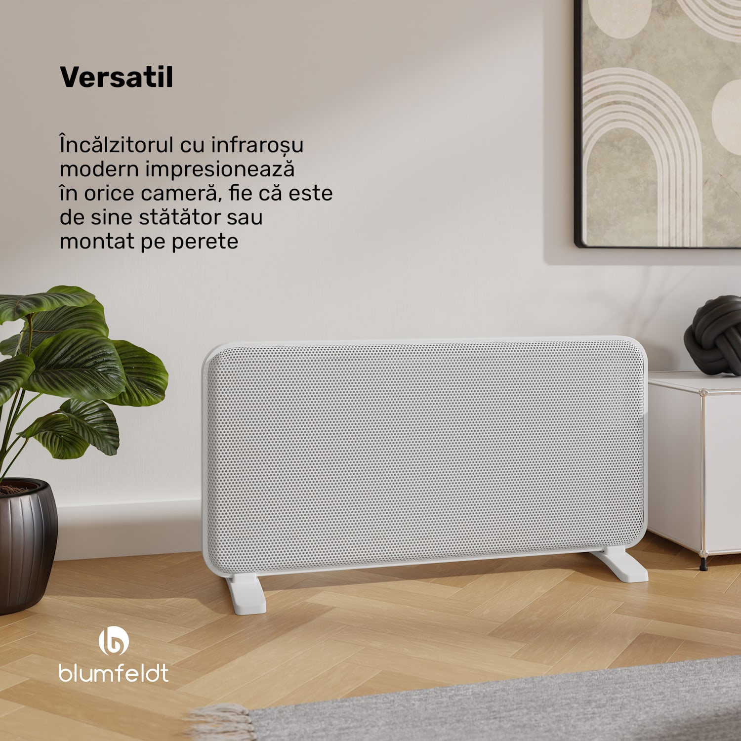 Încălzitor cu infraroșu SwiftWave, 2000 W, până la 20 m², aplicație de control tactil, grafenă 