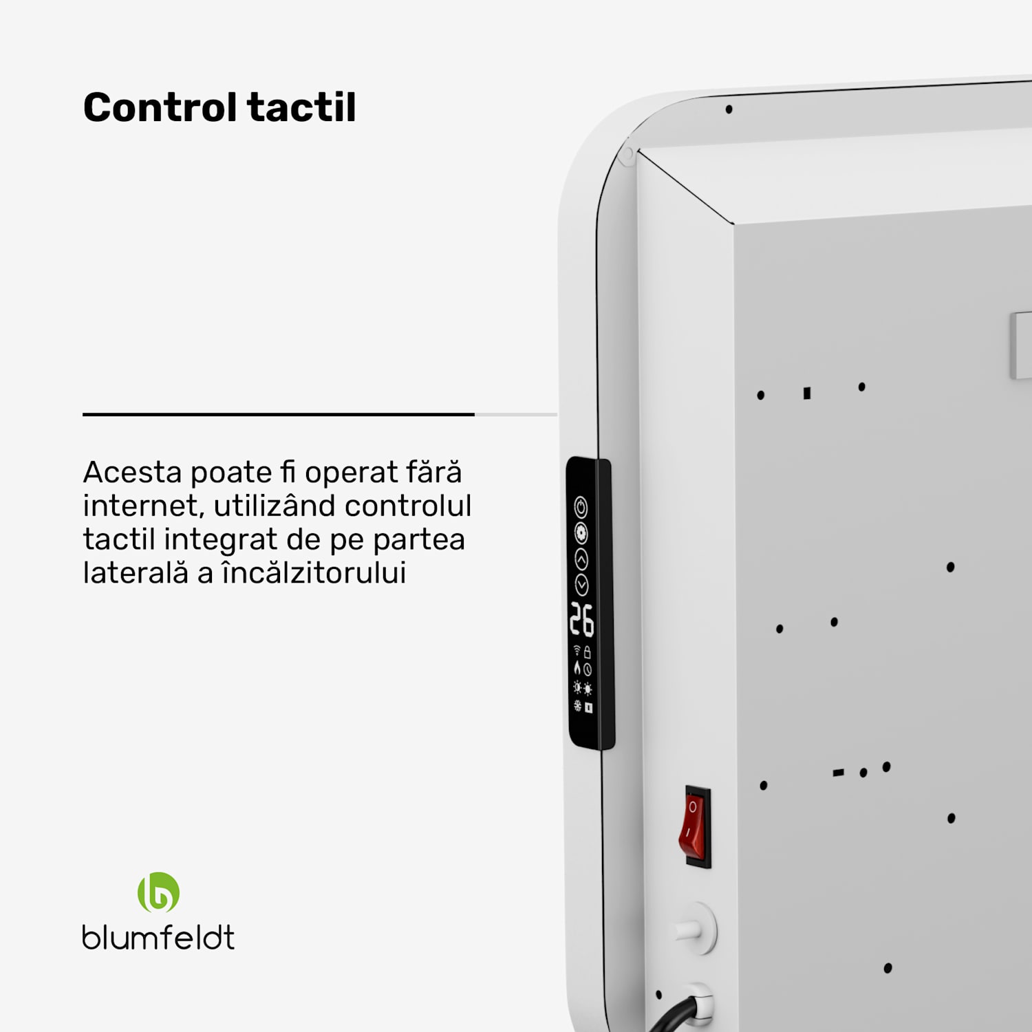 Încălzitor cu infraroșu SwiftWave, 2000 W, până la 20 m², aplicație de control tactil, grafenă 