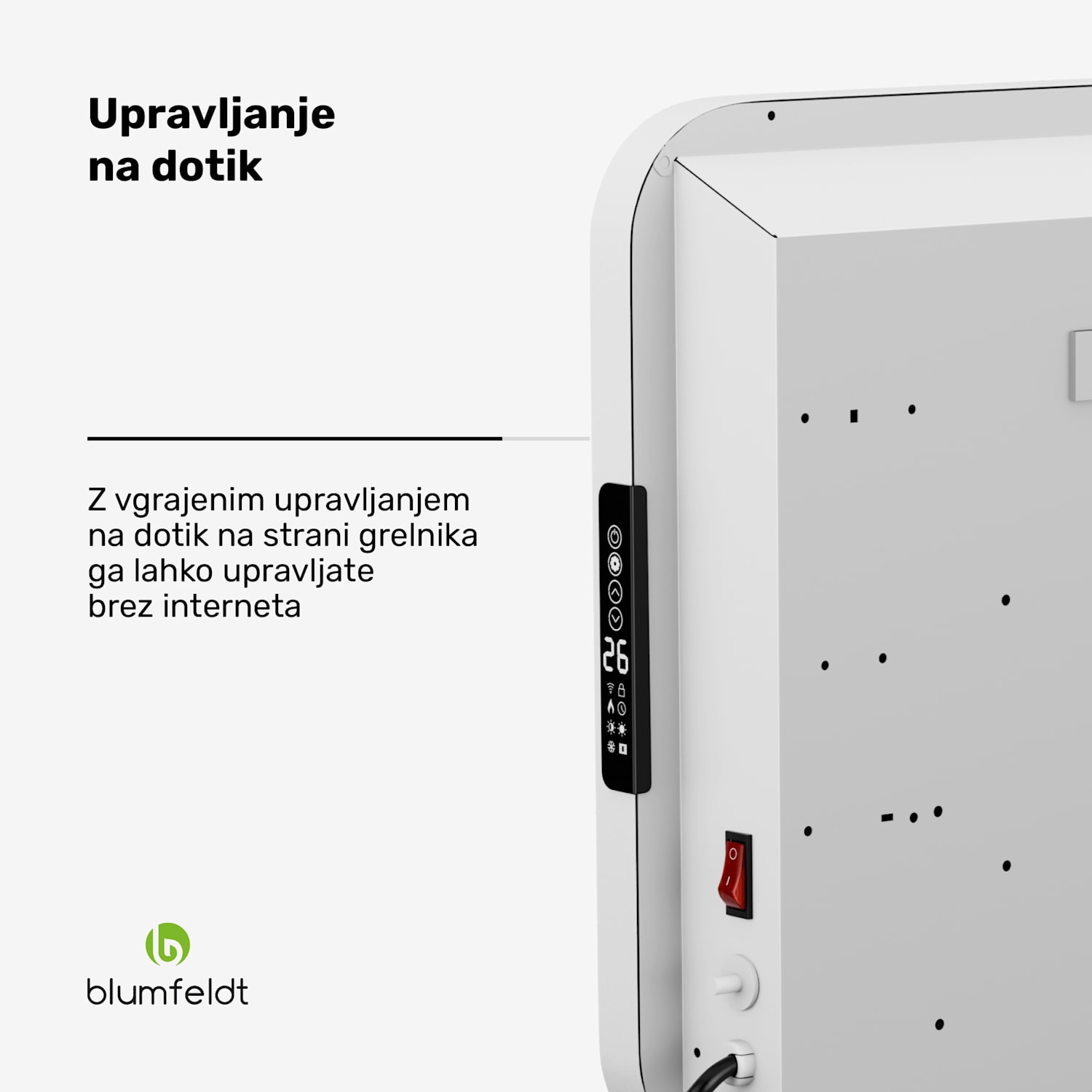 Infrardeči grelnik SwiftWave, 2000 W, do 20 m², aplikacija za upravljanje na dotik, grafen 