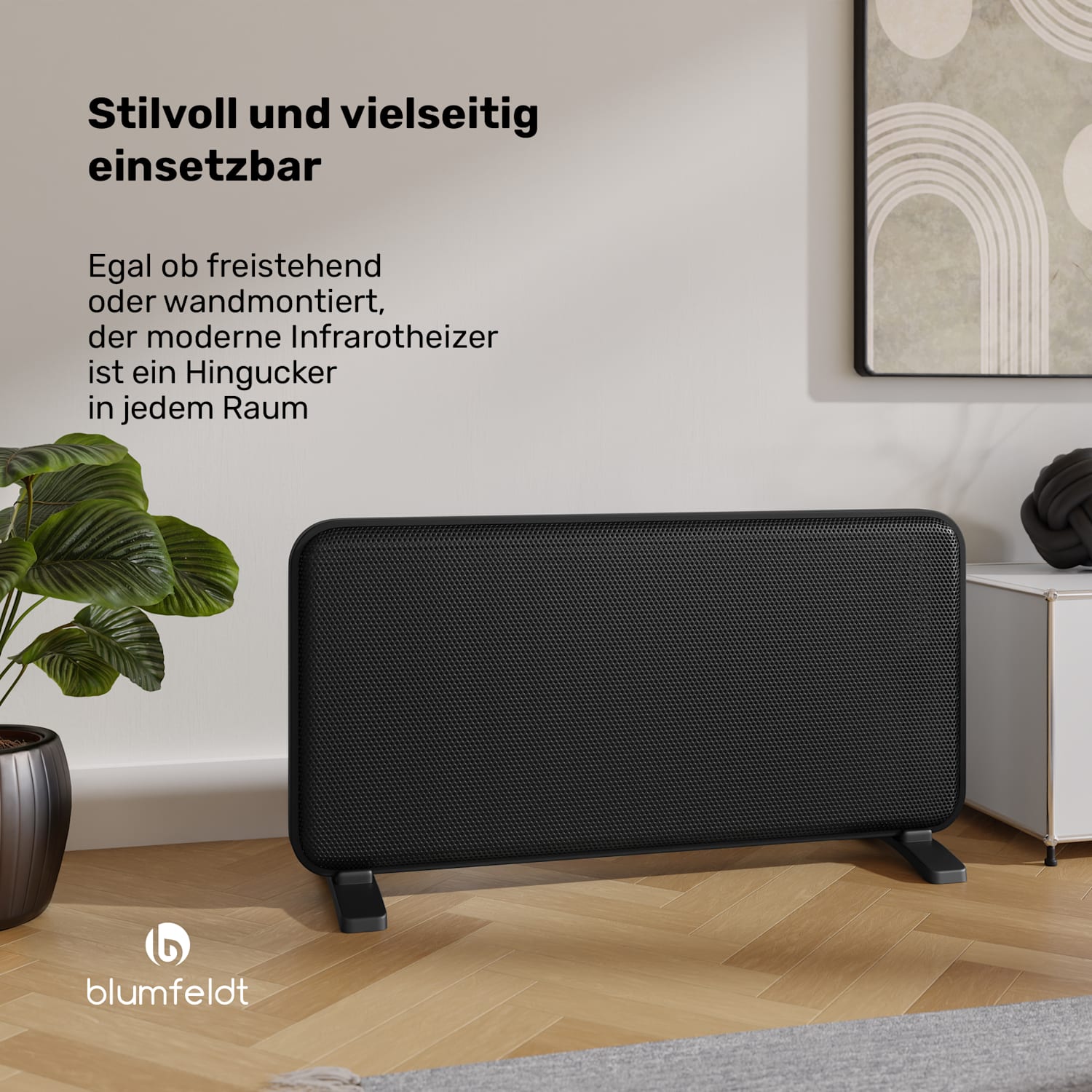 SwiftWave Infrarotheizer | 2000 W | bis 20 m² | App- Touch-Steuerung | Graphen Schwarz