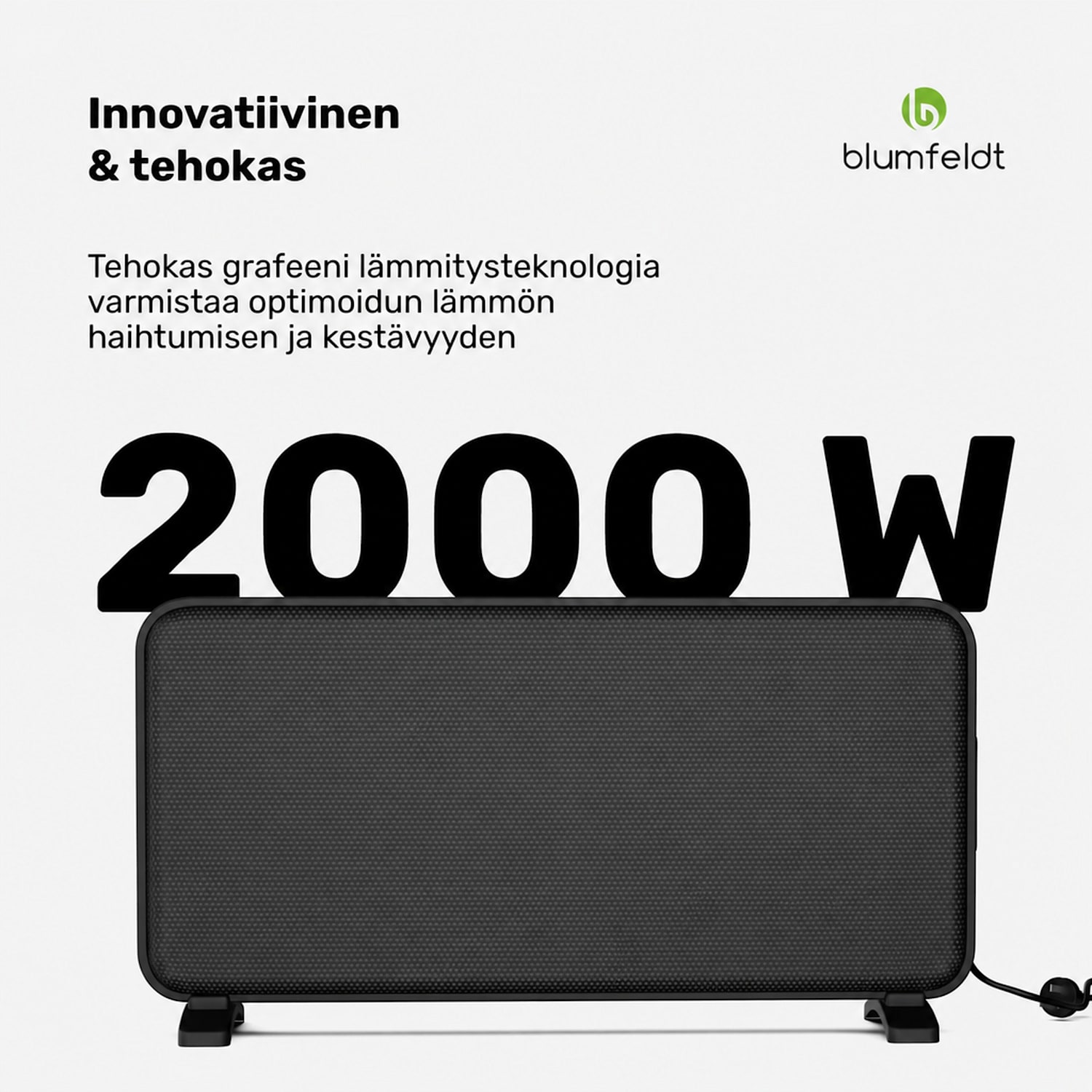 SwiftWave-infrapunalämmitin | 2000 W | jopa 20 m² | app touch control | grafeeni 