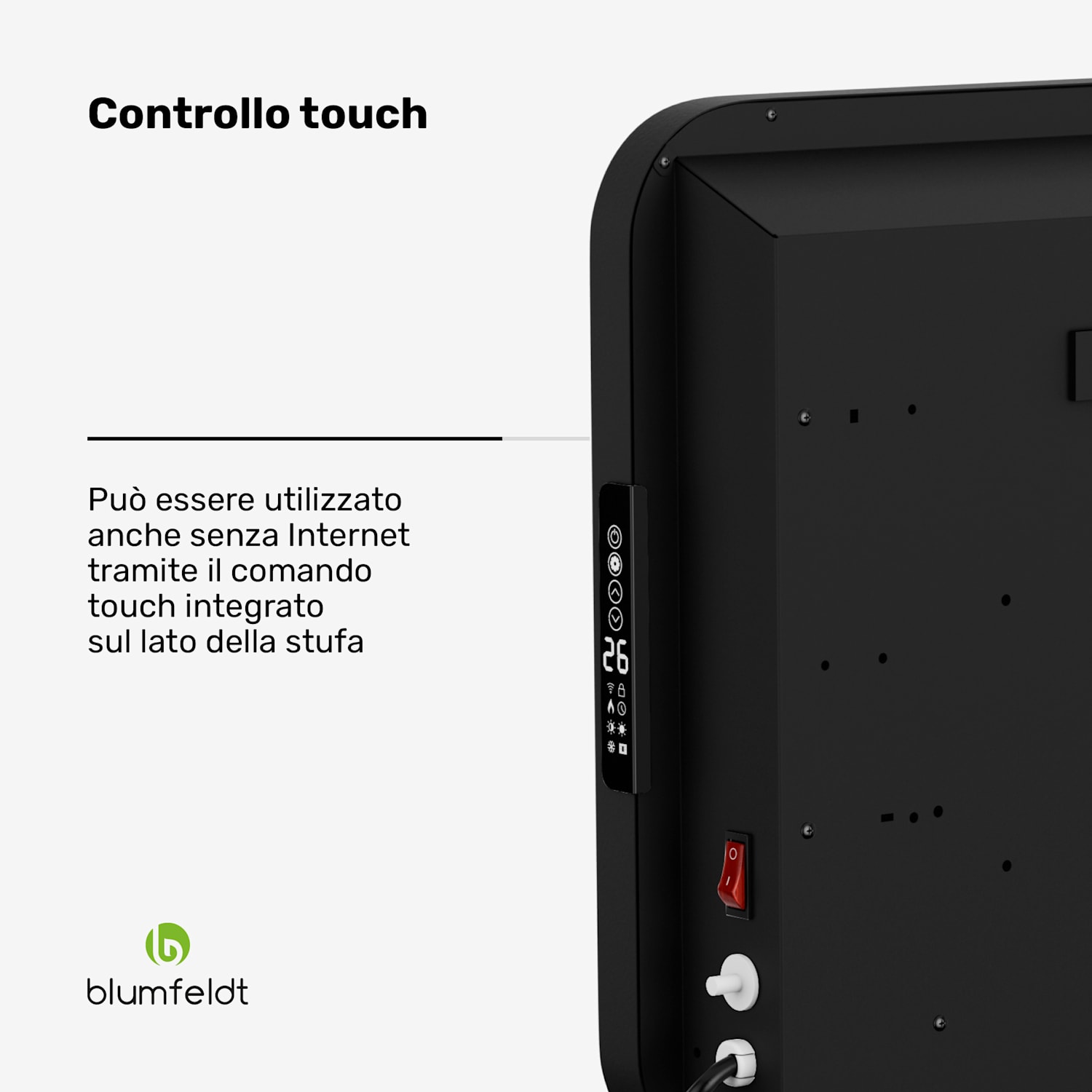 SwiftWave riscaldatore a infrarossi | 2000 W | fino a 20 m² | app comando touch | grafene Nero