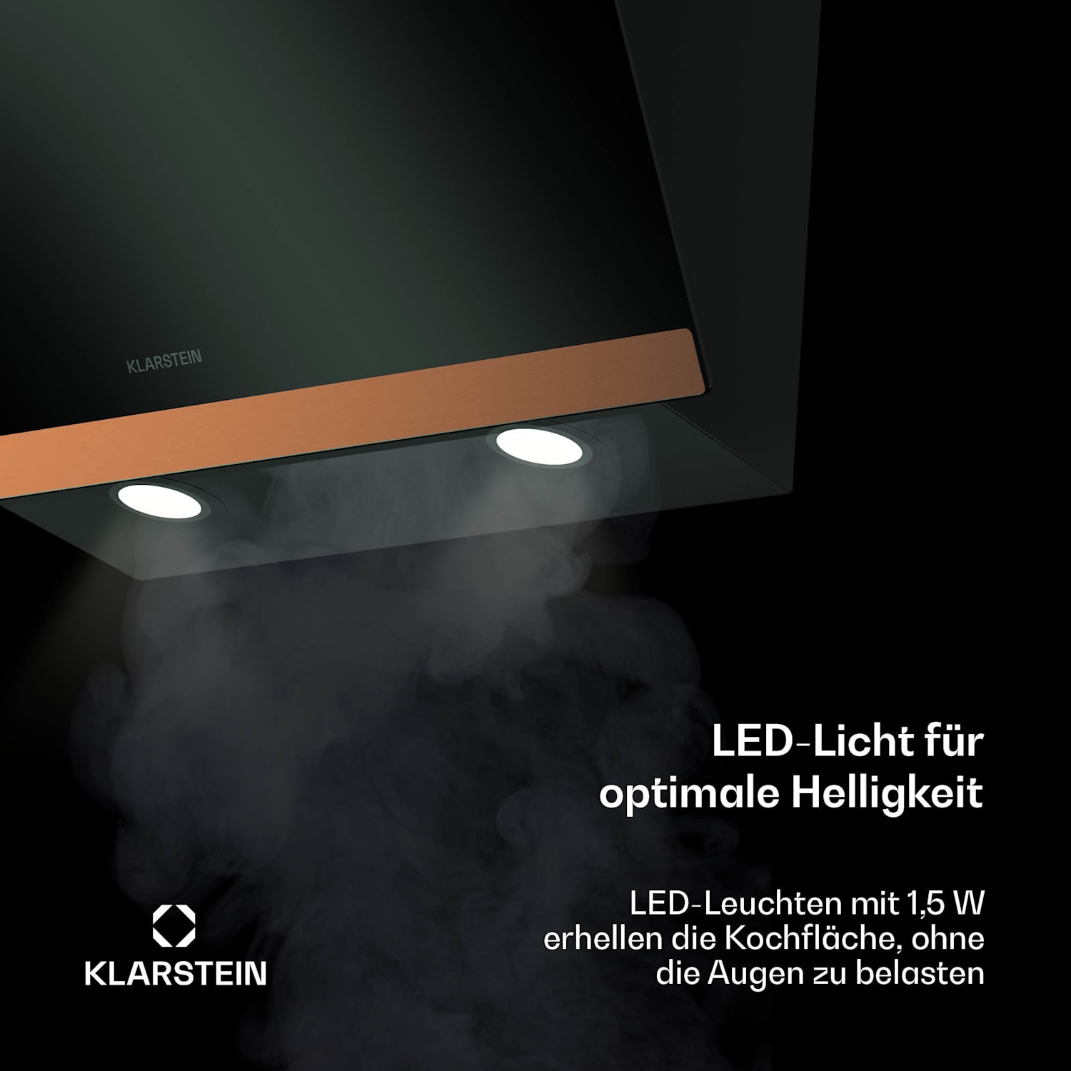 FlashLine 60 Hotte aspirante | A++ | 524 m³/h | 3 vitesses | tactile | Air extrait/recyclé | 100 W 60 cm | Noir | Cuivre Métallisé