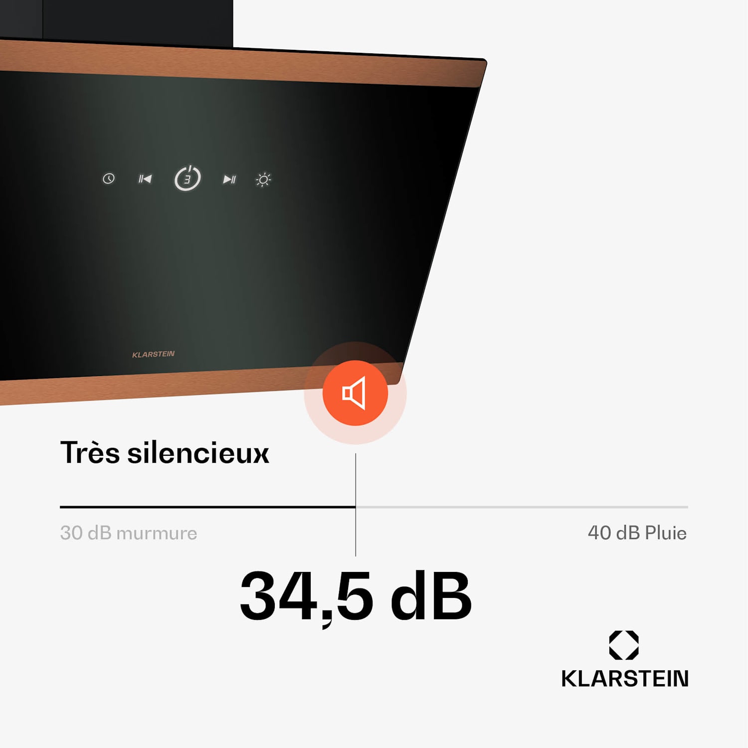 FlashLine 60 afzuigkap | A++ | 524 m³/h | 3 standen | touch | afvoer/circulatie | 100 W 60 cm | Zwart | Koper Metallic