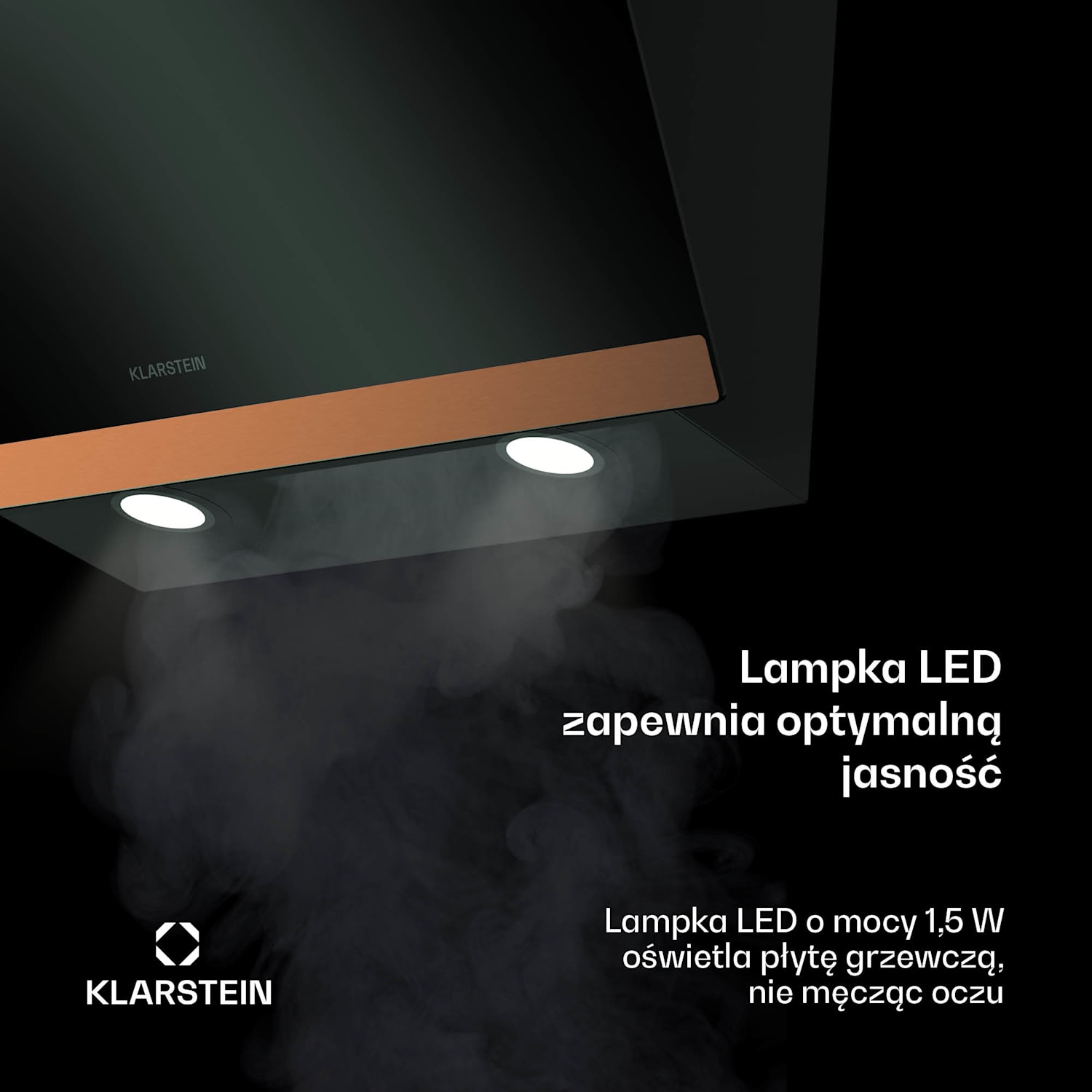 FlashLine 60 okap wyciągowy, A++, 524 m³/h, 3 stopnie, ekran dotykowy, tryb otwarty/zamknięty, 100 W 60 cm | Czarny | Miedź metaliczna