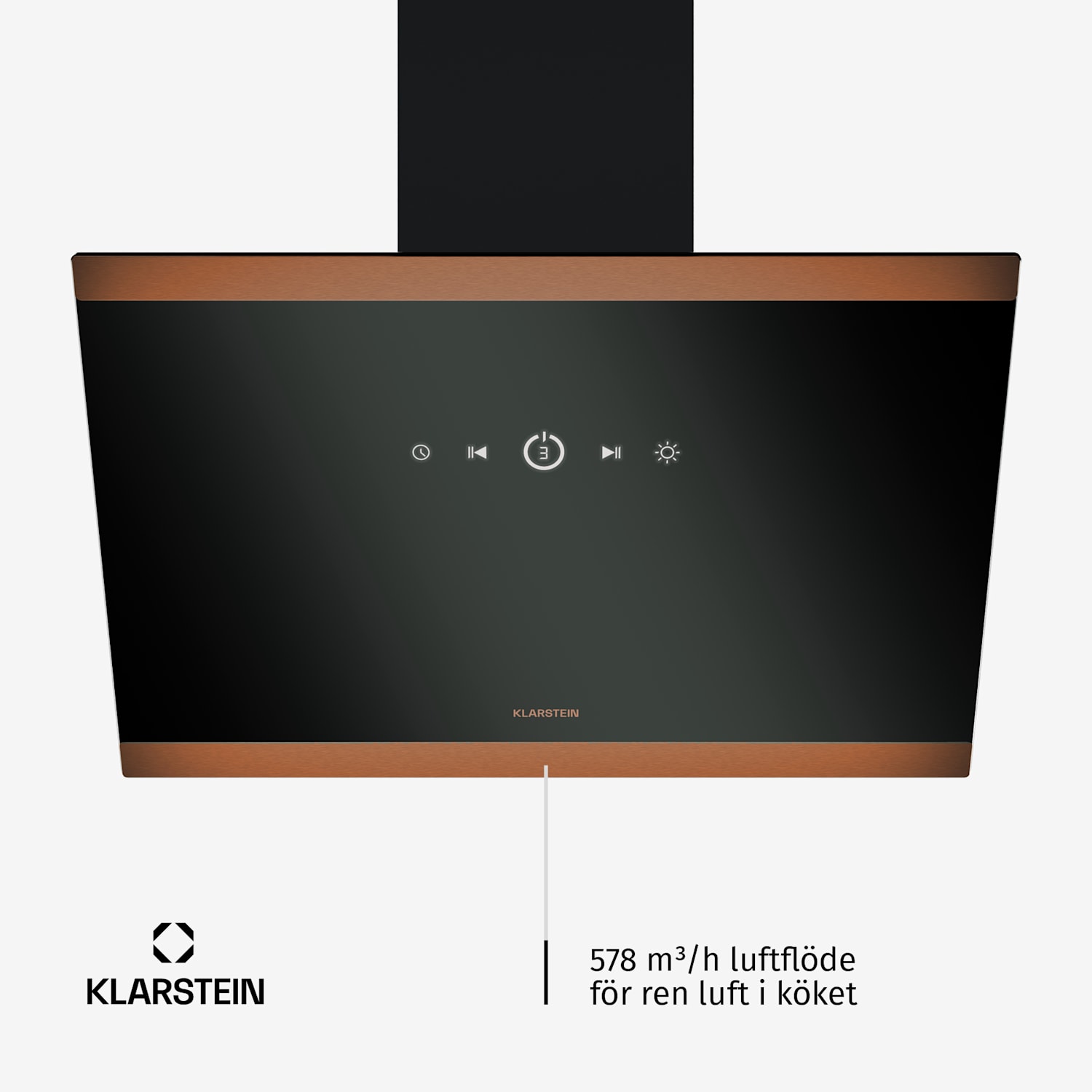 FlashLine 60 Köksfläkt | A++ | 524 m³/h | 3 nivåer | touchkontroll | frånluft/cirkulationsluft | 100 W 