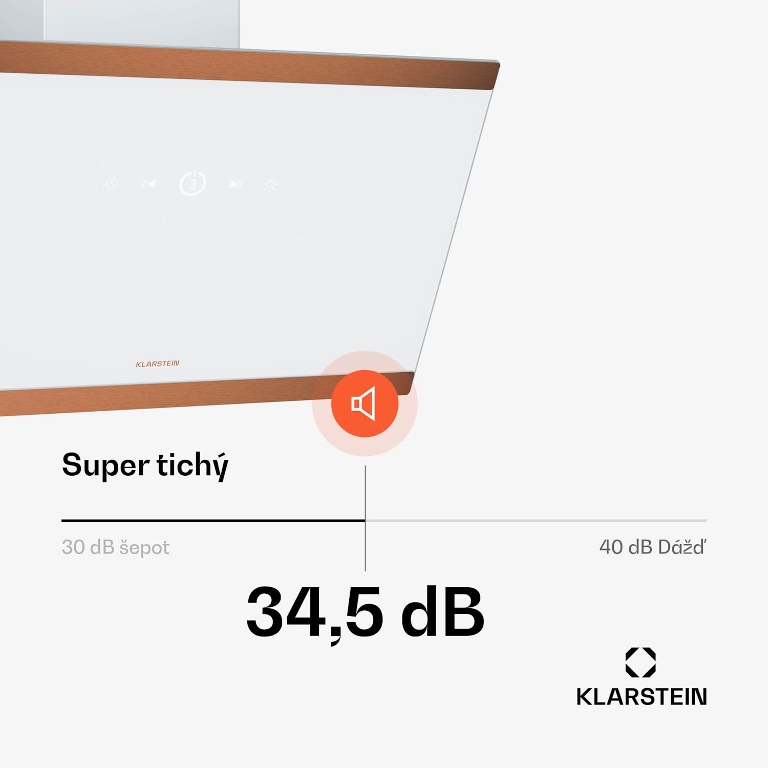 FlashLine 60 digestor, A++, 524 m³/h, 3 úrovne, dotykový, tichý, LED, odsávanie/recirkulácia, 100 W 60 cm | Biela | Medená metalíza