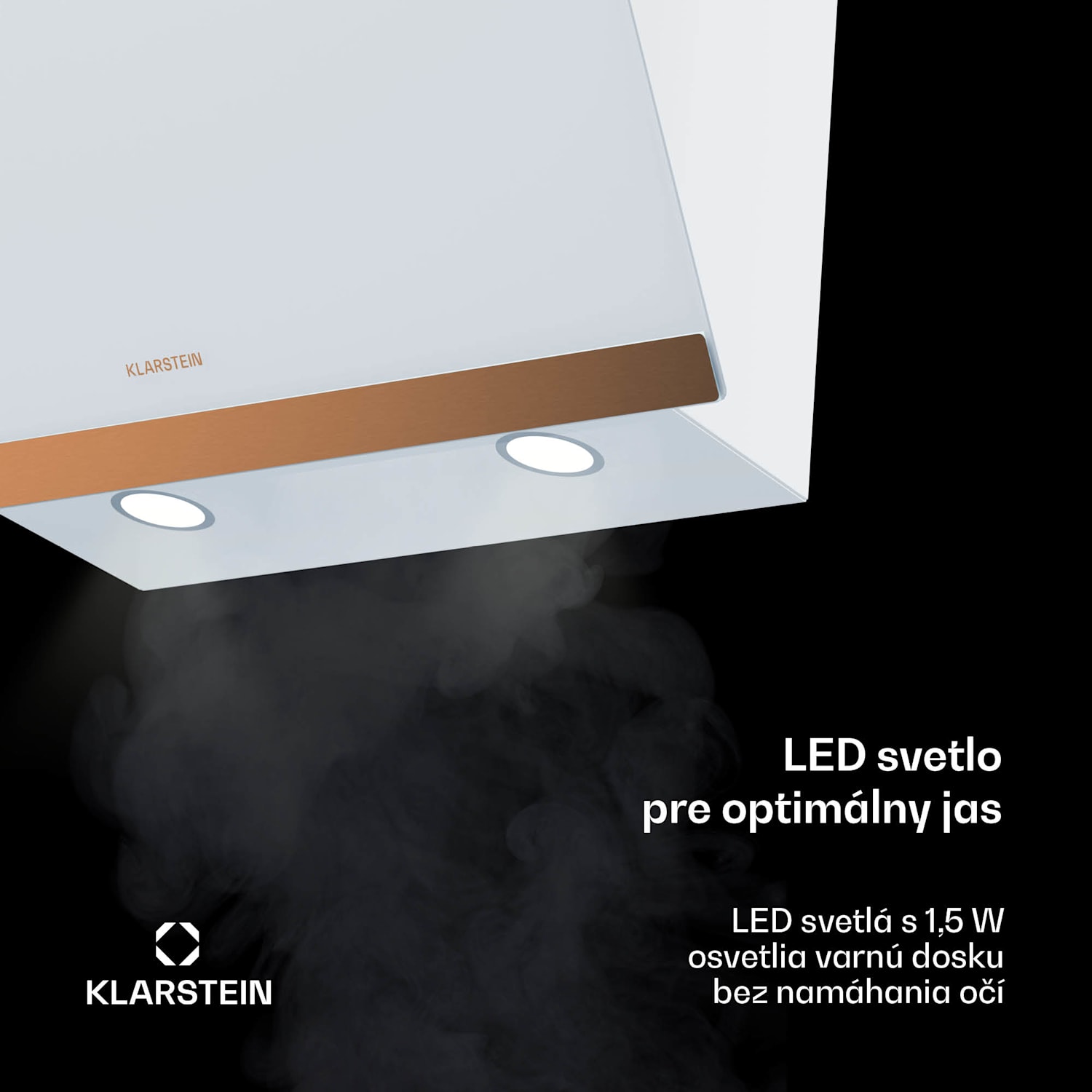 FlashLine 60 digestor, A++, 524 m³/h, 3 úrovne, dotykový, tichý, LED, odsávanie/recirkulácia, 100 W 60 cm | Biela | Medená metalíza