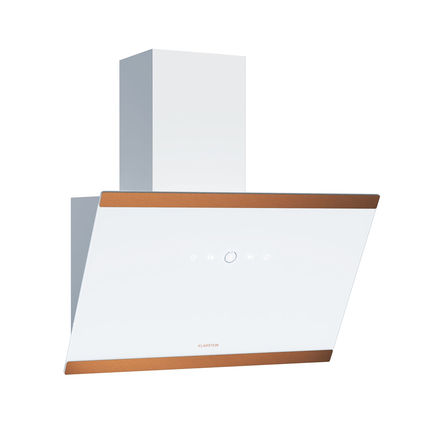Campana extractora FlashLine 60 | A++ | 578 m³/h | 3 niveles | táctil | extracción/recirculación | 100 W 60 cm | Blanco | Cobre