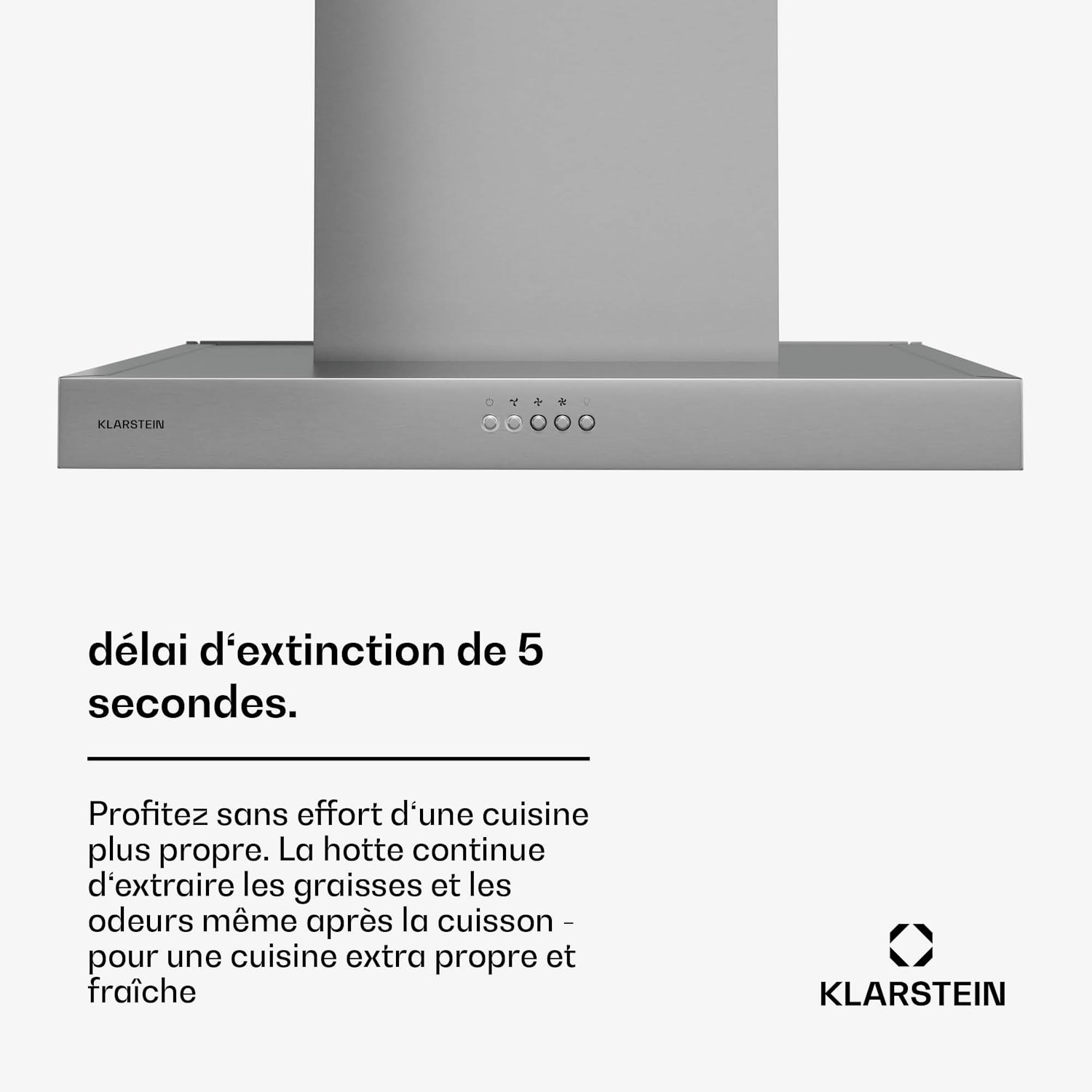 AeroClean afzuigkap | 649,9 m³/h | 4 standen | EEK A++ | afvoer/recirculatie 60 cm | Roestvrij Staal