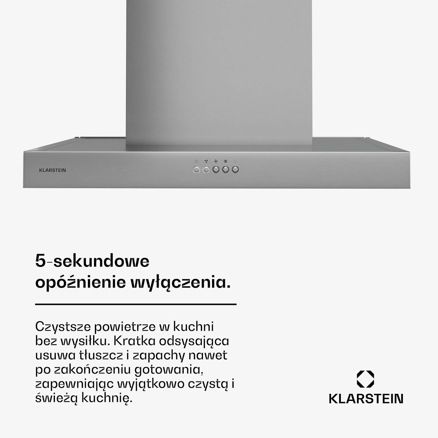 AeroClean okap/wyciąg, 649,9 m³/h, 4 poziomy, EEK A++, tryb otwarty/zamknięty 60 cm | Stal nierdzewna