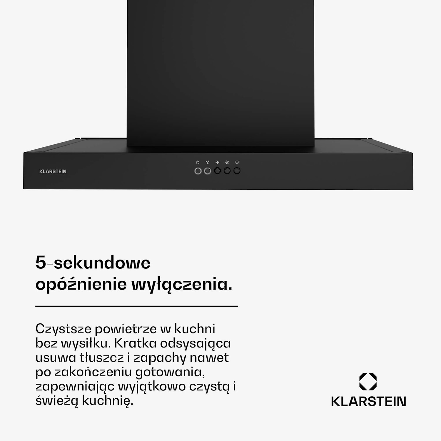 AeroClean okap/wyciąg, 649,9 m³/h, 4 poziomy, EEK A++, tryb otwarty/zamknięty 60 cm | Czarny