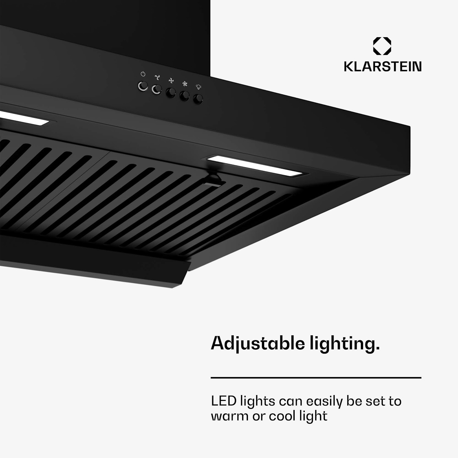 AeroClean afzuigkap | 649,9 m³/h | 4 standen | EEK A++ | afvoer/recirculatie 60 cm | Zwart