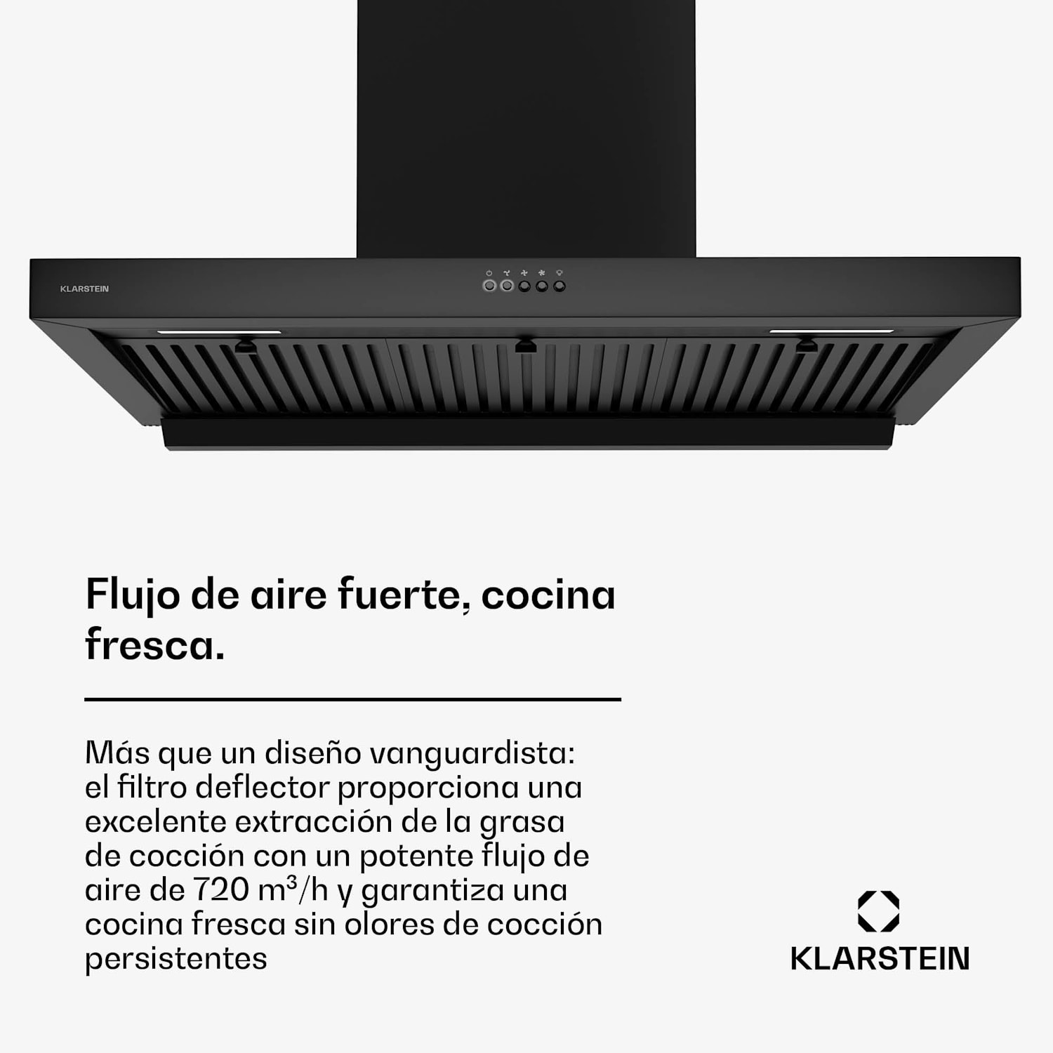 Campana extractora AeroClean | 649,9 m³/h | 4 niveles | EEK A++ | extracción de aire/recirculación de aire 