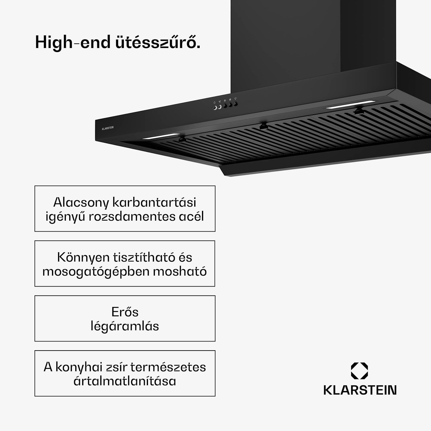 AeroClean páraelszívó, 649,9 m³/h, 4 szint, EEK A++, elszívás/recirkuláció 