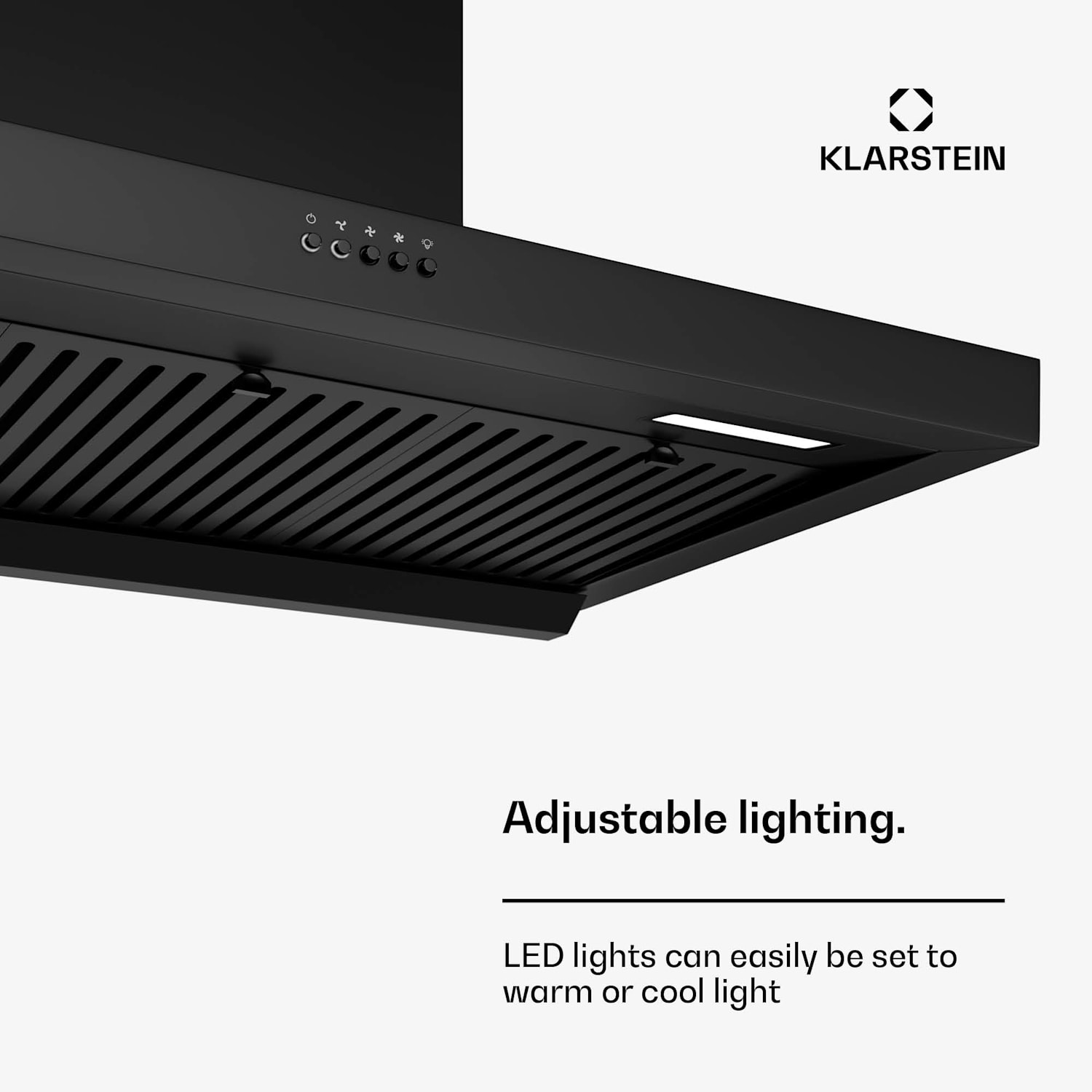 AeroClean-liesituuletin | 649,9 m³/h | 4 tasoa | energiatehokkuusluokka A++ | poistoilma/kiertoilma 90 cm | Musta