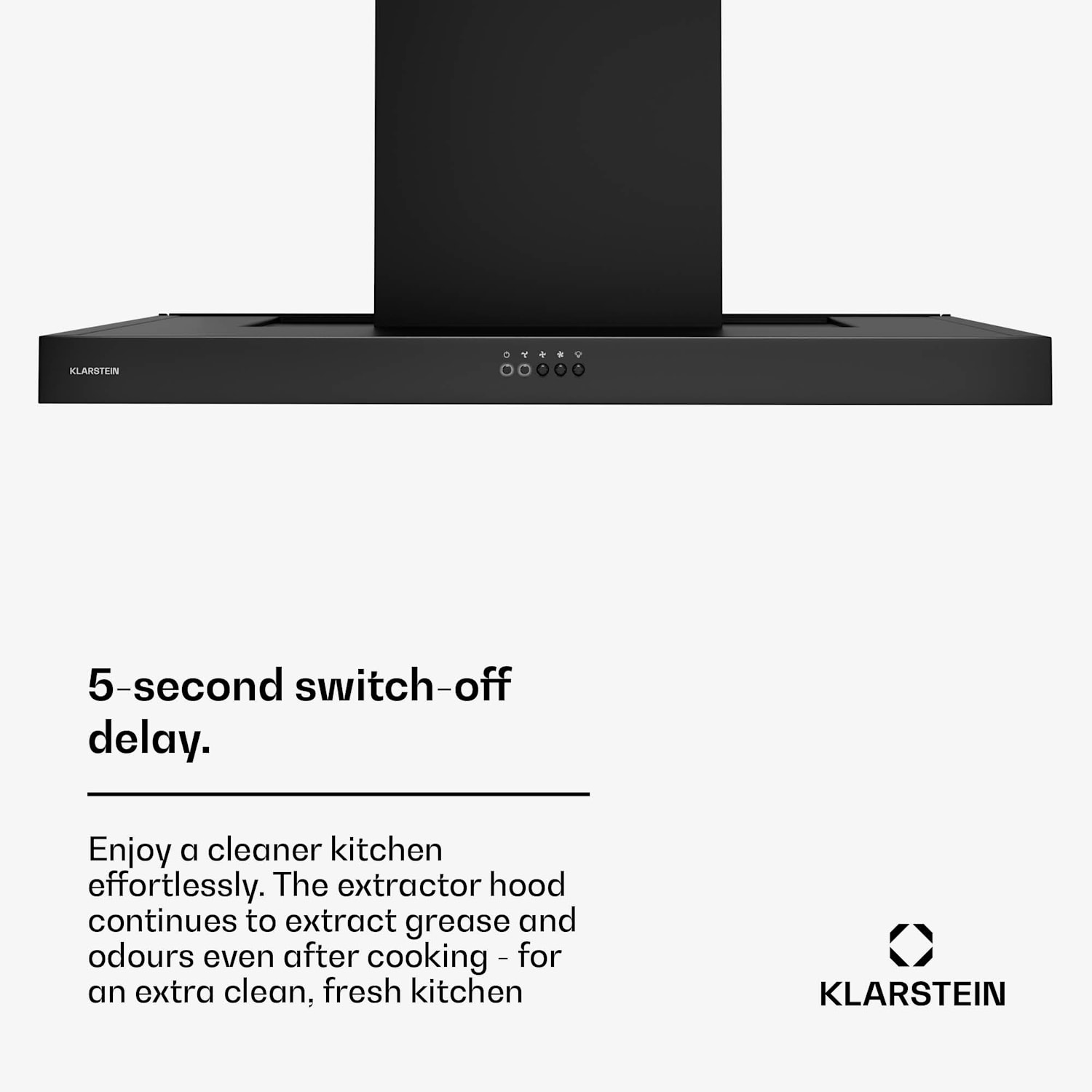 AeroClean-liesituuletin | 649,9 m³/h | 4 tasoa | energiatehokkuusluokka A++ | poistoilma/kiertoilma 90 cm | Musta